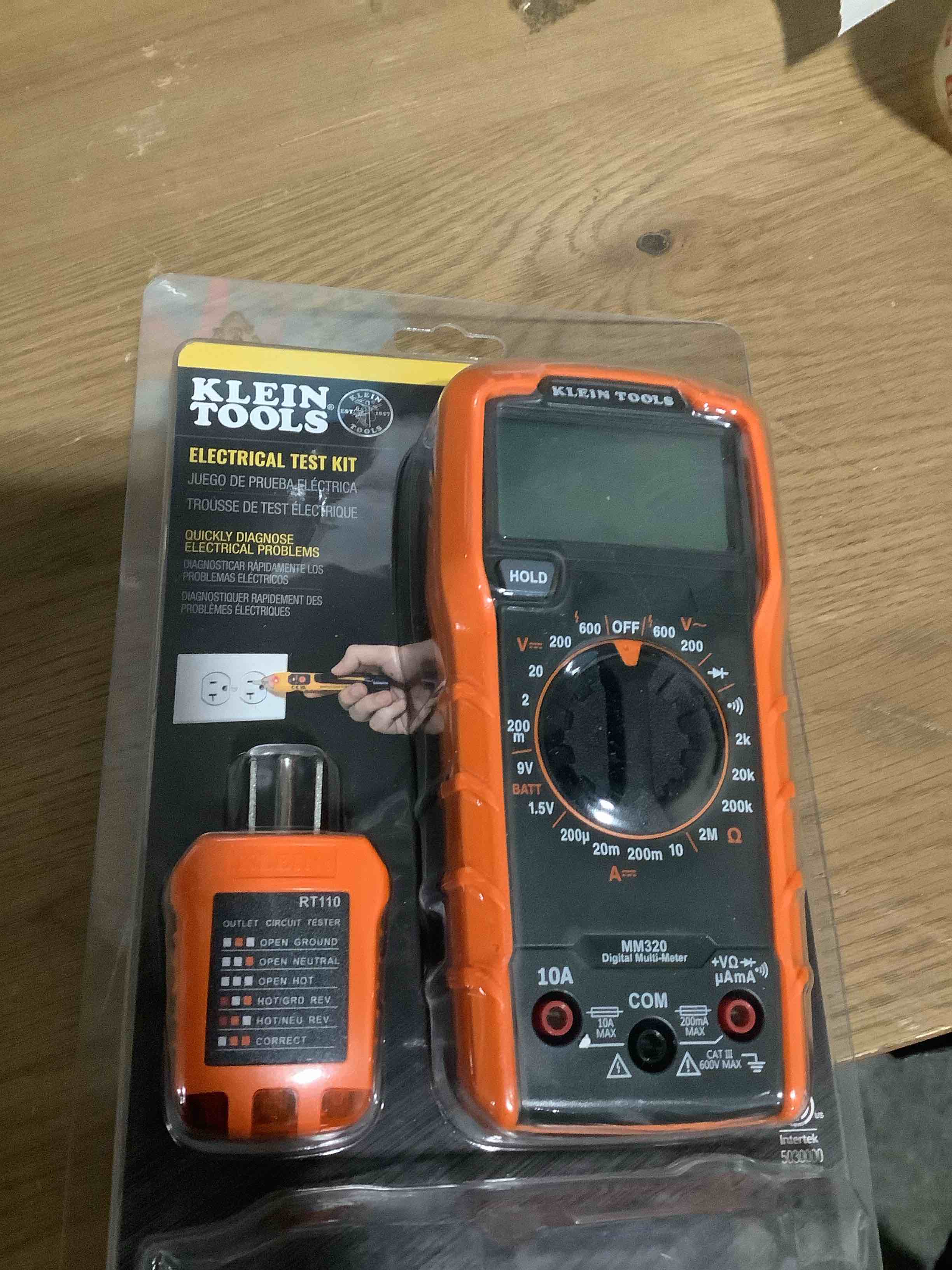 Condition photo showing Good Condition for Klein Tools 69149P Electrical Test Kit with Digital Multimeter, Non-Contact Voltage Tester and Electrical Outlet Tester, Leads and Batteries