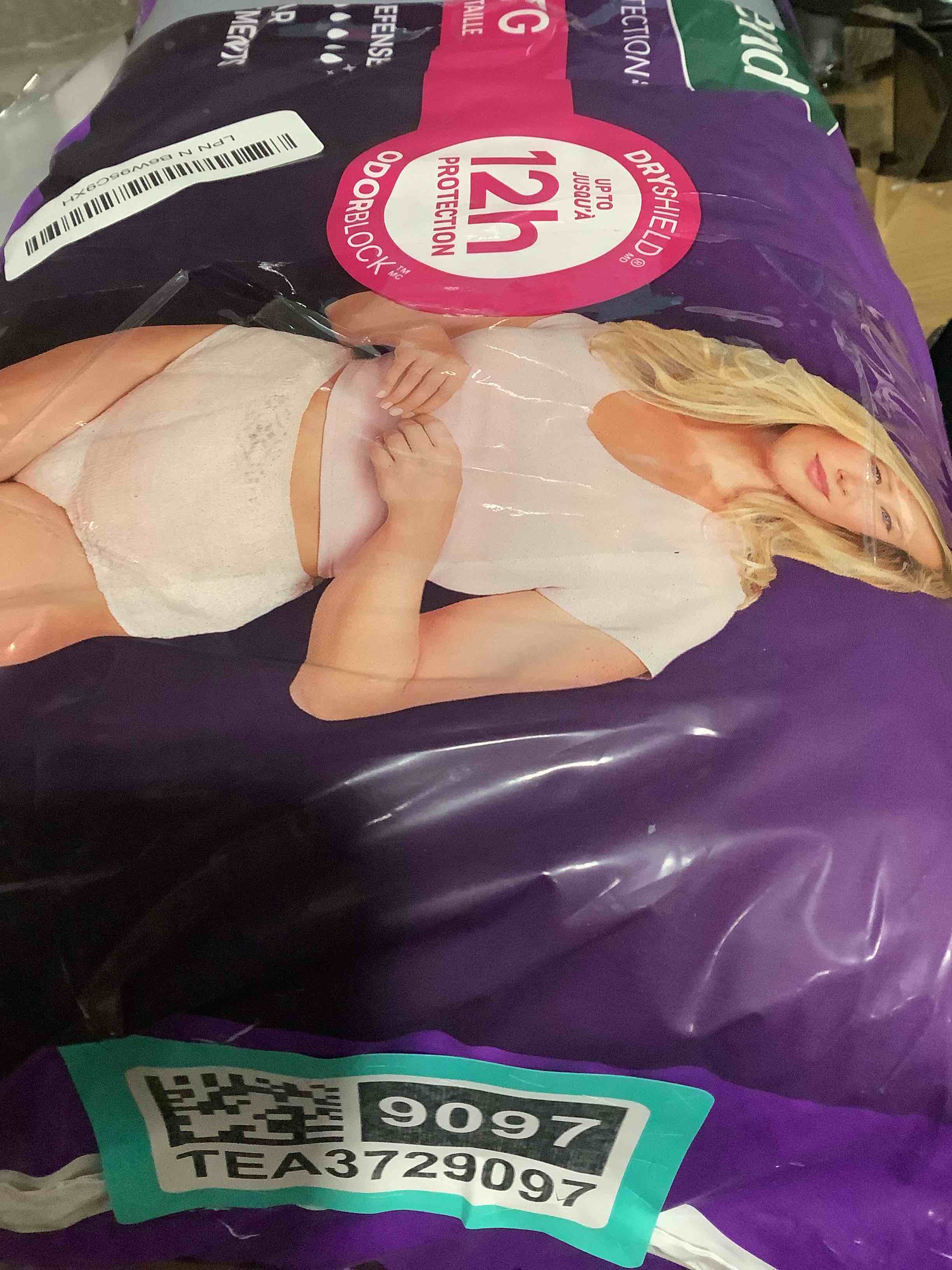 Condition photo showing New/Like New for Depend Night Defense Adult Diapers, Incontinence & Postpartum Bladder Leak Underwear for Women, Disposable, Overnight, Extra-Large, Blush, 20 Count, Packaging May Vary X-Large 20