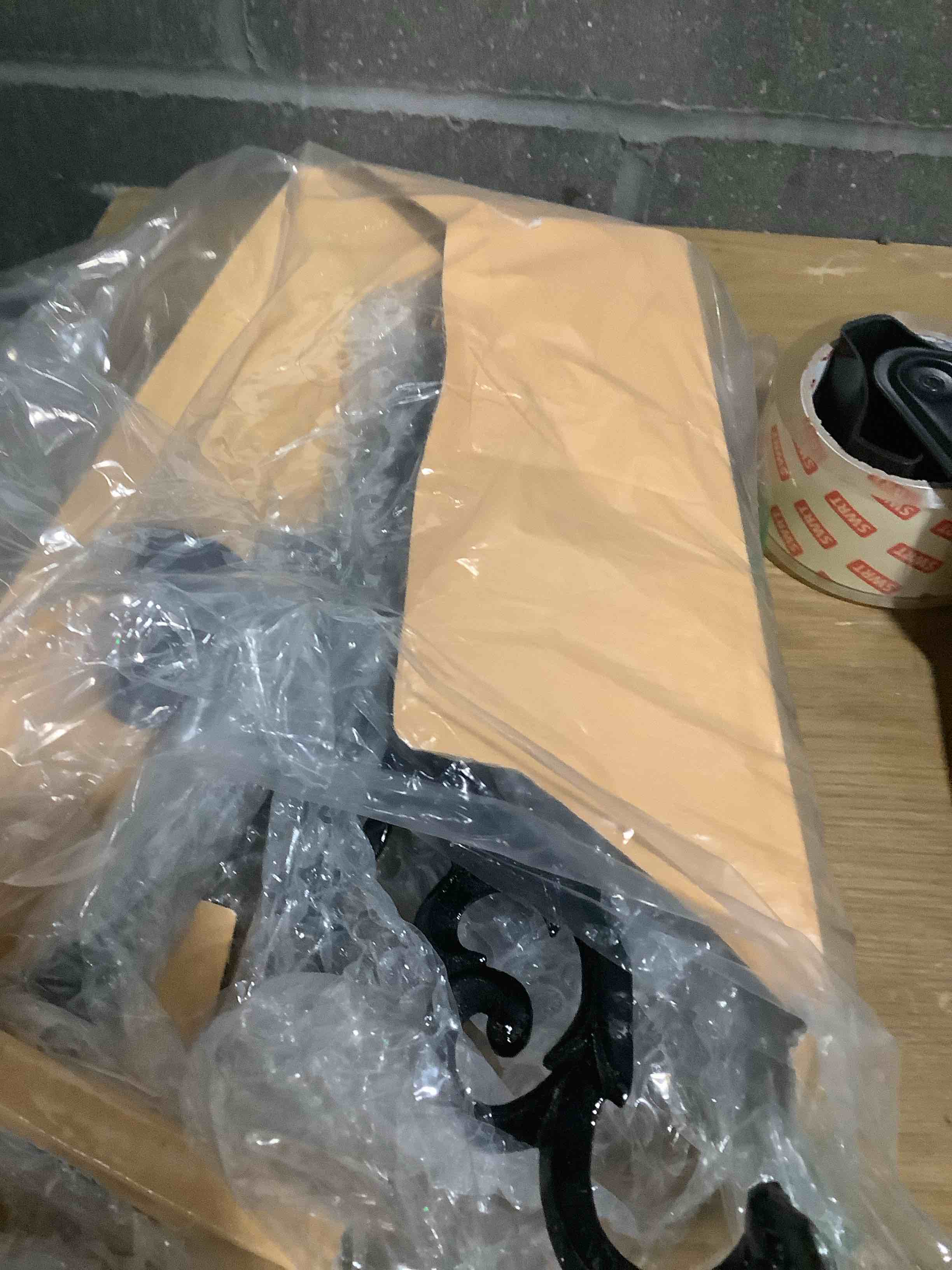 Condition photo showing As Is for Rely+ 5 Arm Candelabra Taper Candle Holders Decorations Indoor Kitchen Décor Table Candles Candlestick Candelabra Centerpiece (Black Glossy) Black Glossy 5 Arm