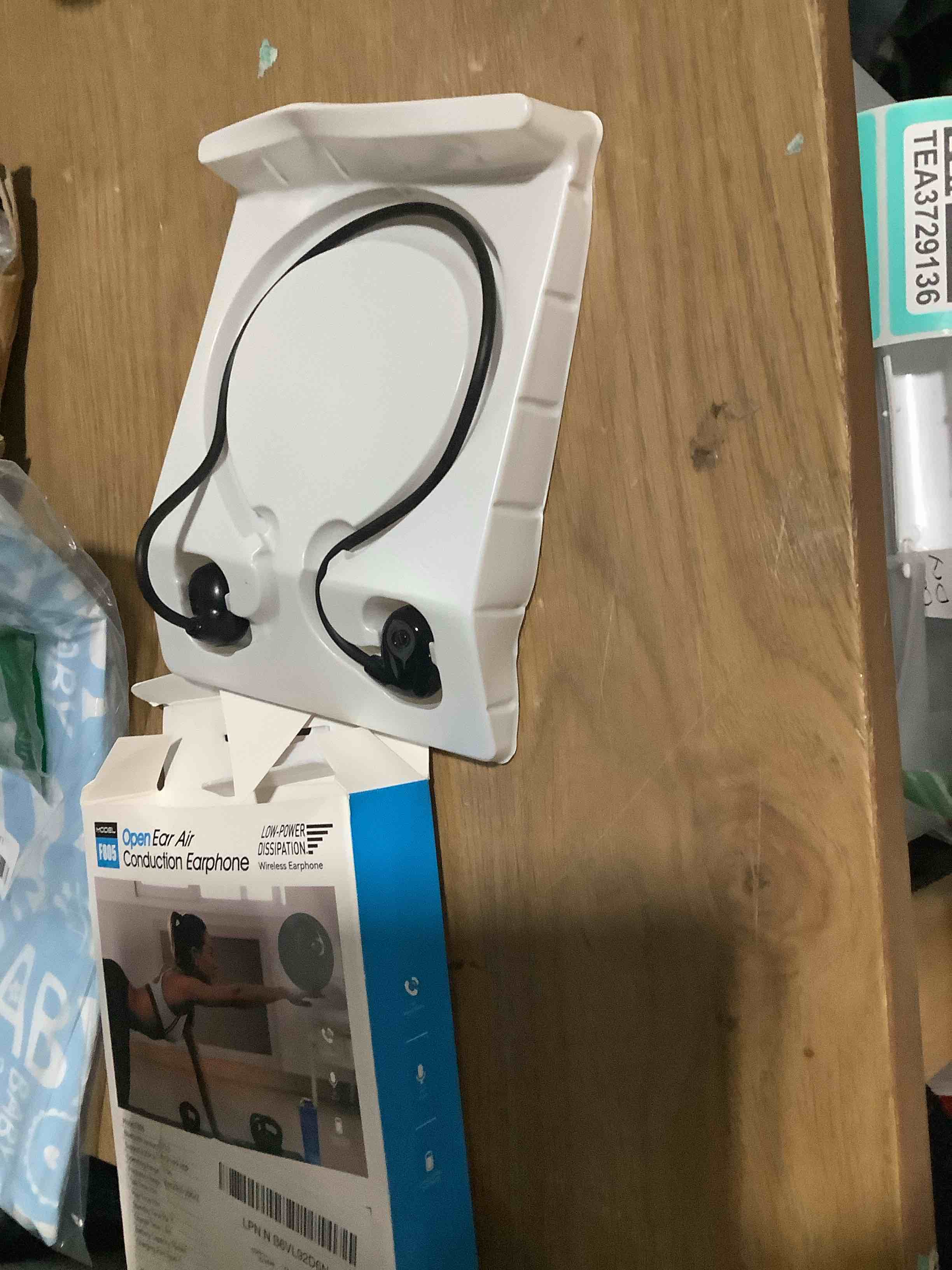 Condition photo showing Good Condition for open ear earbuds air conduction headset wireless bluetooth sport headphones with mic earphone lightweight painless wearing sweatproof earpiece stereo earphone for running hiking bicycling-black air conduction headphone f805 black