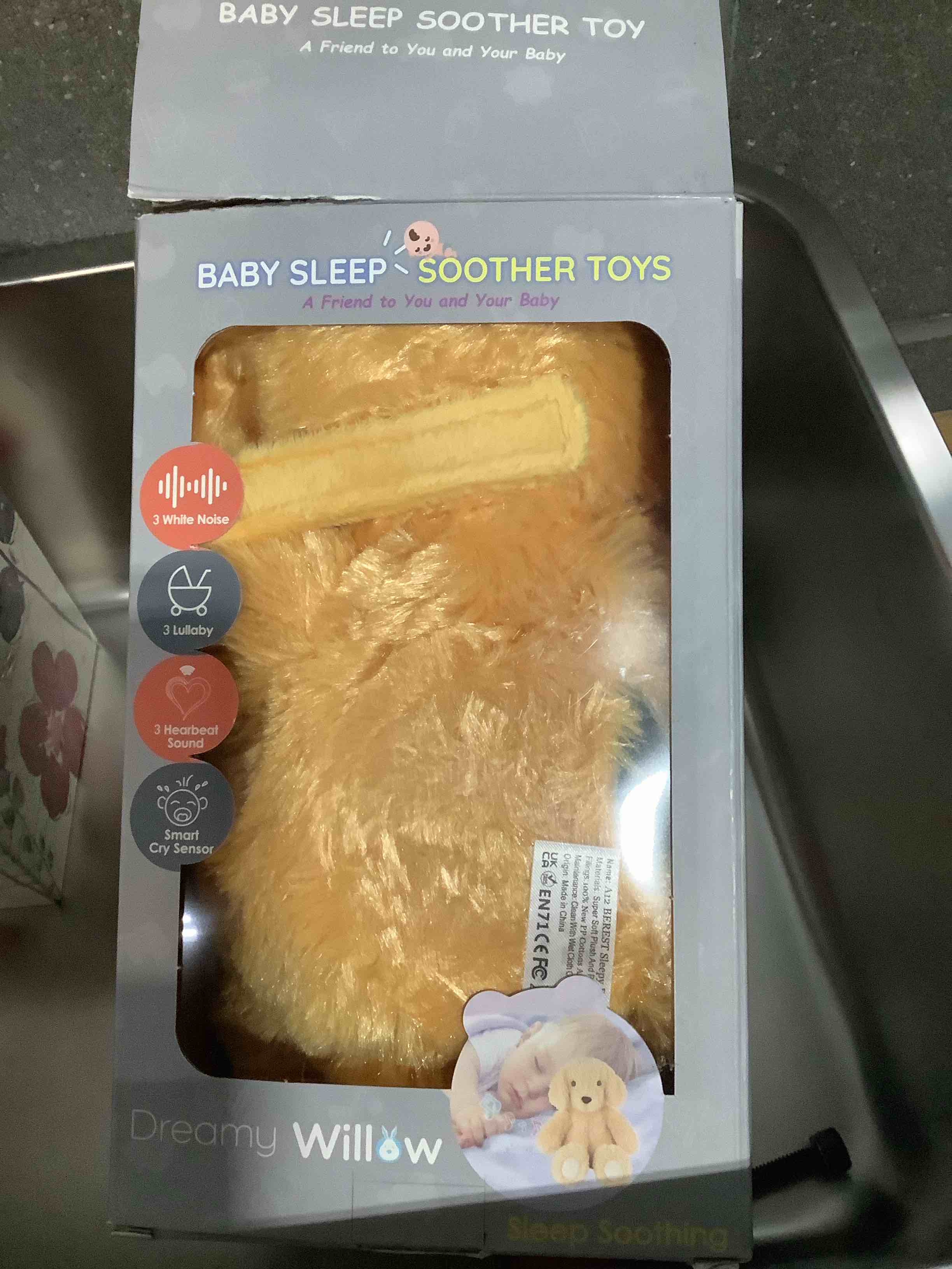 Condition photo showing Good Condition for BEREST Baby Cry Sensor Sleepy Dog Sleep Soother Sleeping Aid White Noise Infant Stuffed Animal Puppy Dog Toy, Nursery Decor with Night Light, Mom‘s Heartbeat 9 Sounds Therapy for Toddler Crib Yellow