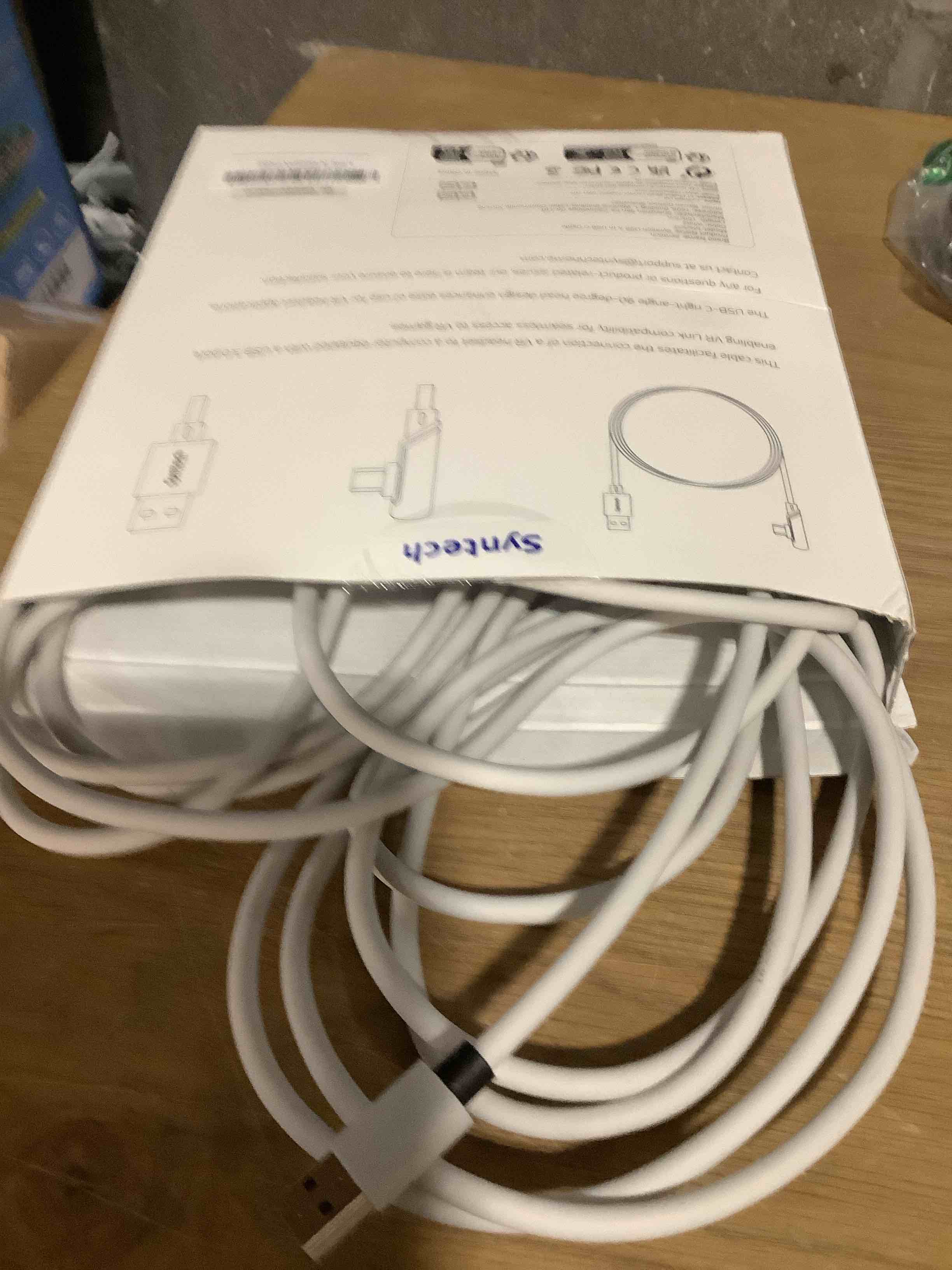 Condition photo showing Good Condition for Syntech Link Cable 16FT for PCVR Compatible with Oculus/Quest 3/Meta Quest 3S, Quest2/Pro/Pico 4/Ultra Accessories and PC/SteamVR, High Speed PC Data Transfer, USB 3.0 to USB C Cable for VR Headset 16ft White