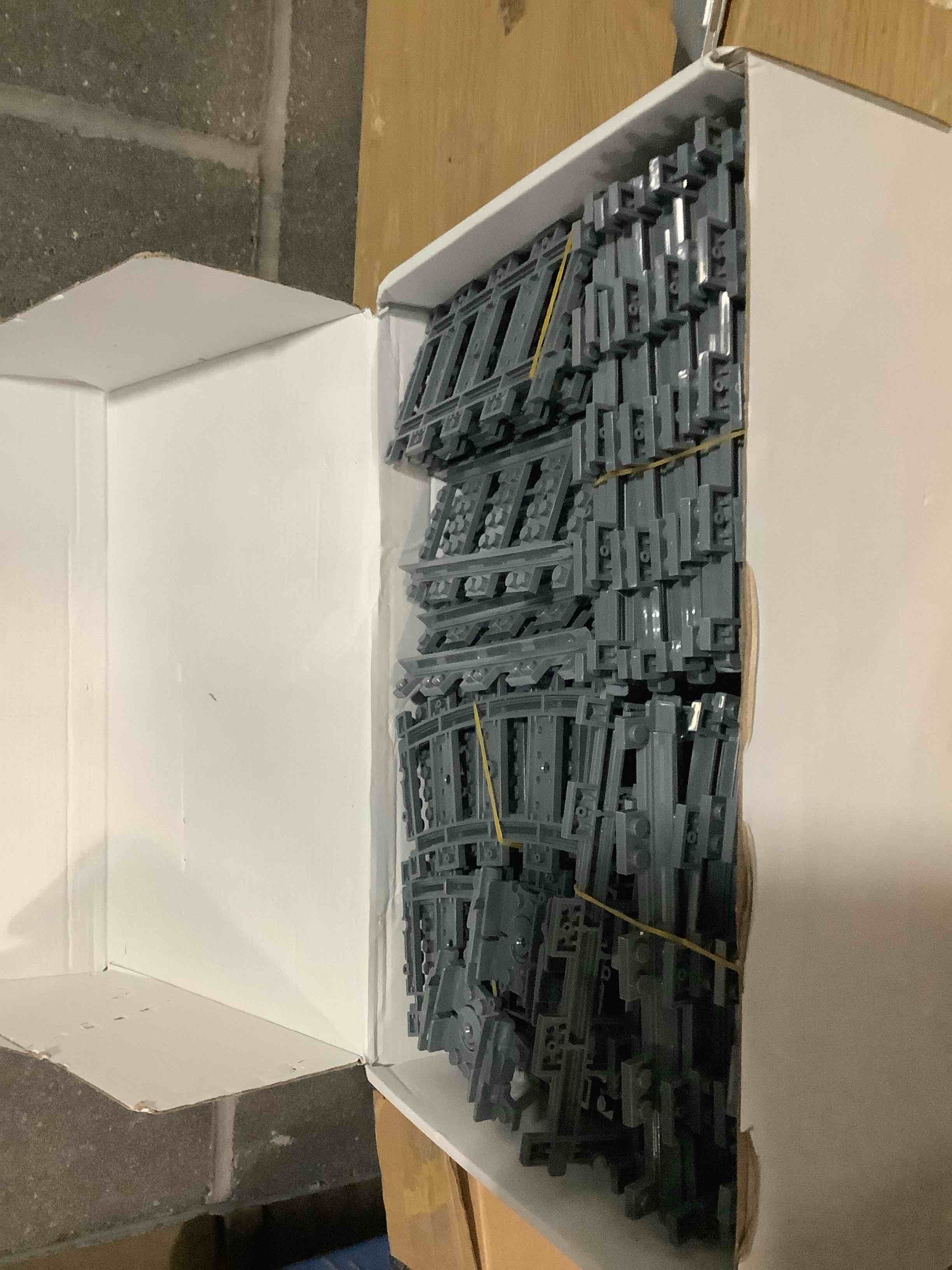 Condition photo showing As Is for Classic City Train Tracks, 72 Pieces Railroad Track with 24 Flexible, 24 Curved and 24 Straight Tracks, Train Expansion Accessories Compatible with All Major Brands Train Tracks 74 Pieces