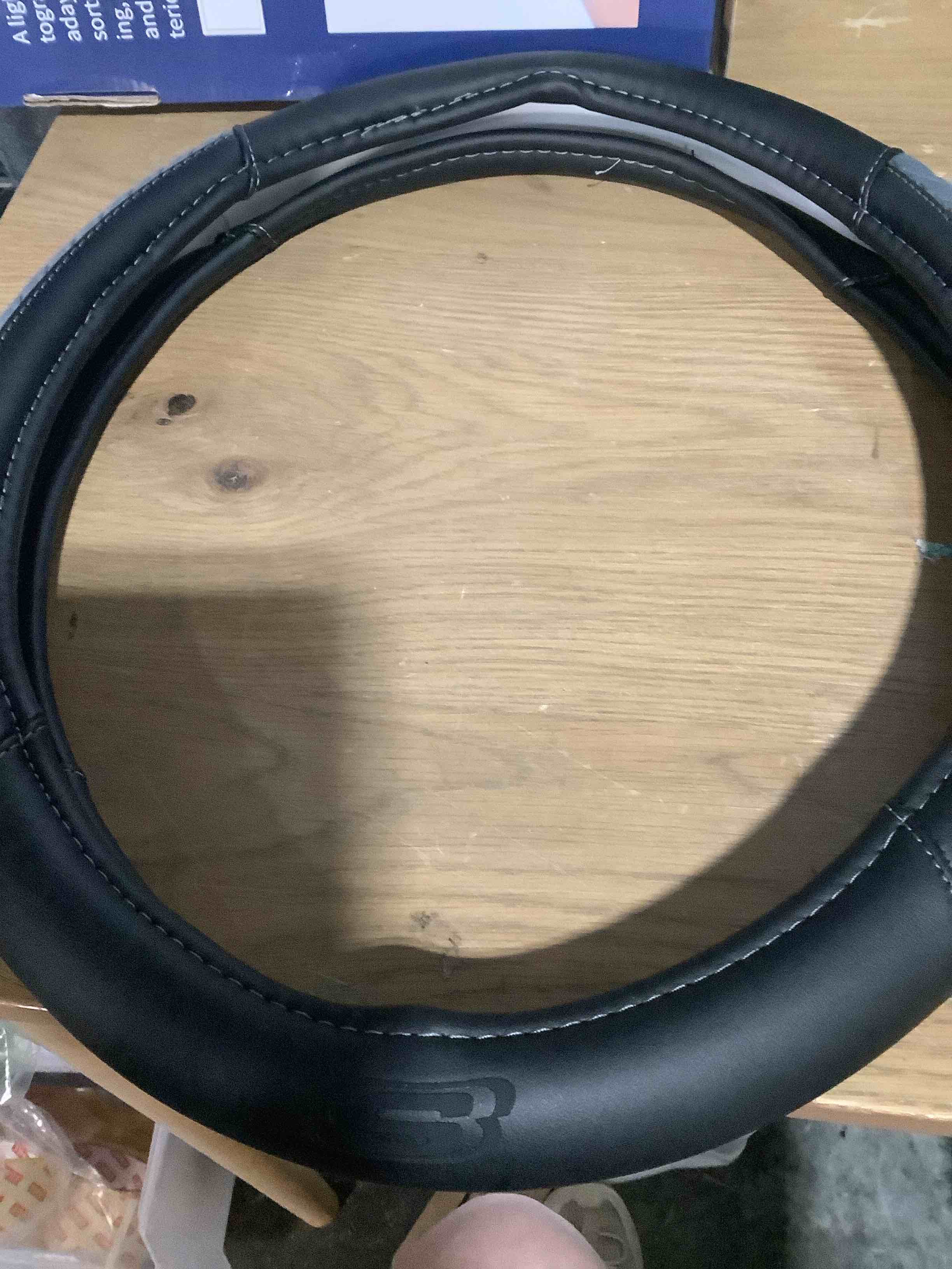 Condition photo showing Good Condition for Skechers Steering Wheel Cover,Max Cushioning Leather Steering Wheel Cover Universal Fit 14" 1/2-15" Car Wheel Protector for Men Women Fit Suvs,Vans,Sedans,Car,Trucks,Gray Grey