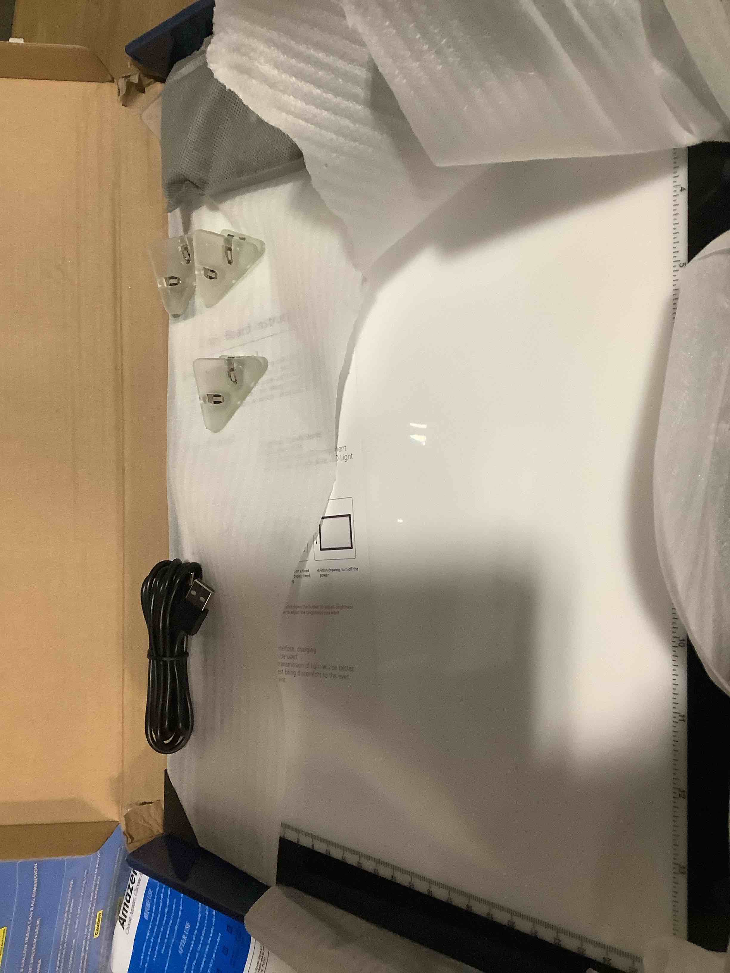 Condition photo showing Good Condition for A3 Light Pad for Diamond Painting - Tracing Light Box with Stand, Stepless Dimmable 3 Levels Brightness Light Board, Ultra-Thin LED Light Pad for Weeding Vinyl, Drawing, Diamond Painting, Sketching A3 with Stand