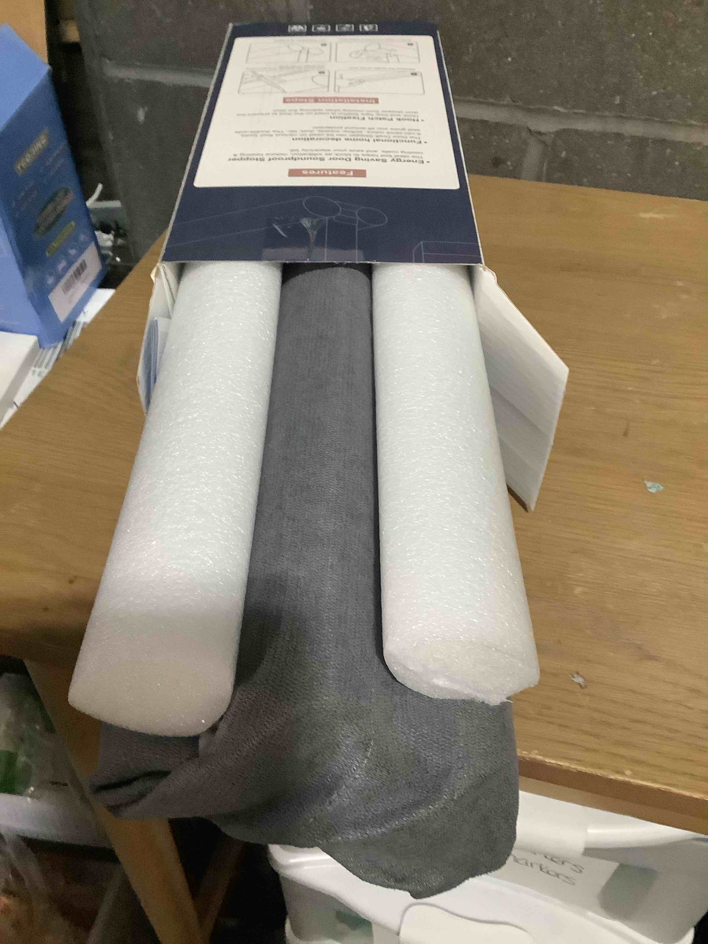 Condition photo showing Good Condition for MAGZO Door Draft Stopper, 36 Inch Adjustable Under Door Gap Filler, Fits 30'' - 36'' Bottom Widths, Seals Gaps up to 1.7", Soundproof Sweep Blocks Air, Noise, Light, Dust- Grey Gray 36 Inch