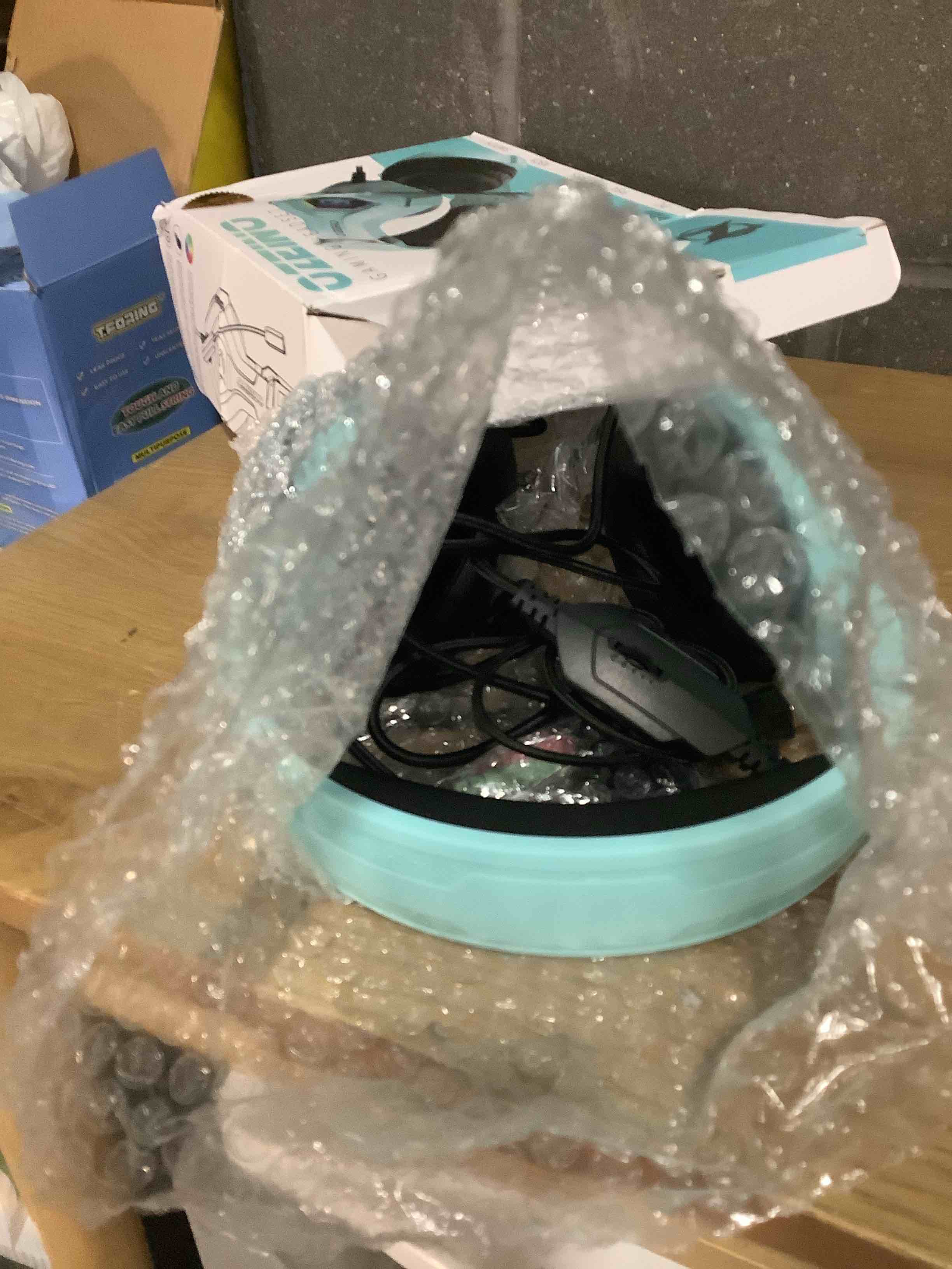 Condition photo showing Good Condition for Ozeino Gaming Headset for PC, Ps4, Ps5, Xbox Headset with 7.1 Surround Sound, Gaming Headphones with Noise Cancelling Mic RGB Light Over Ear Headphones for Xbox Series X/S, Switch-Light Blue