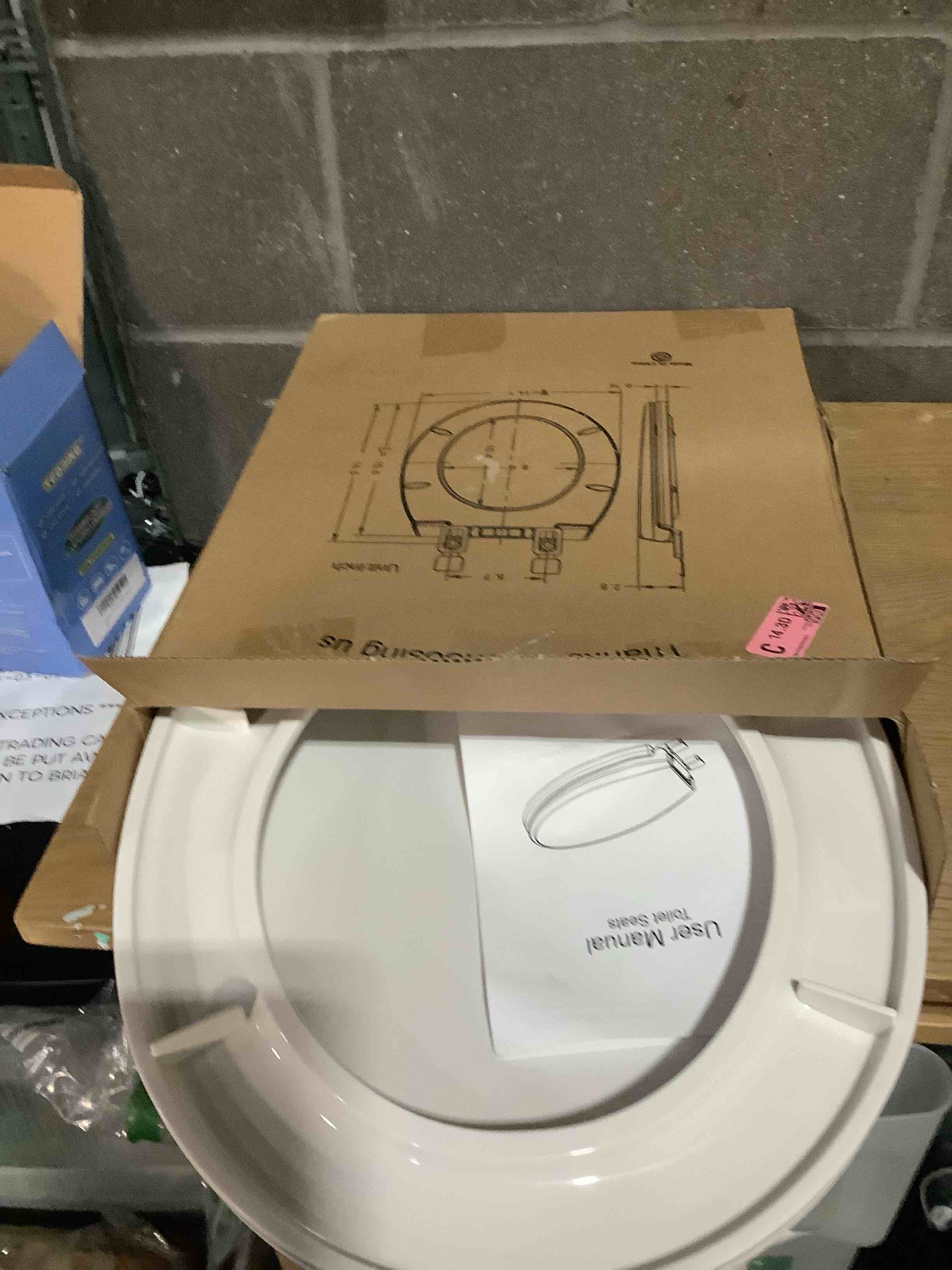 Condition photo showing Good Condition for Toilet Seat Round Soft Close16.5'', Toilet Lid Slow Close Quiet No Slam, Easy Installation & Release?Safe PP Material Easy Clean, Comfortable Ergonomic Design, 2 Years Support, White Plastic White Round 16.5inch