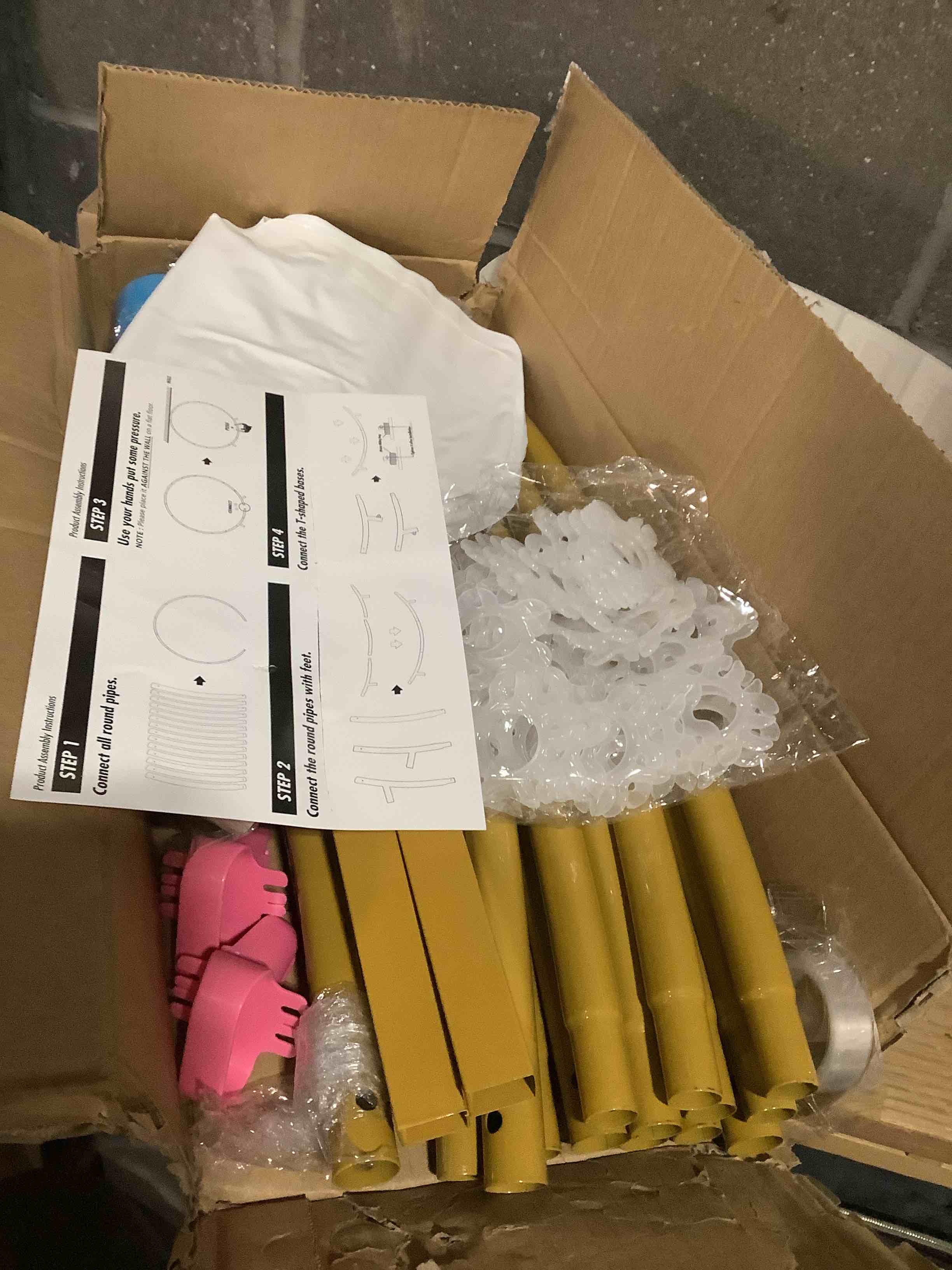 Condition photo showing As Is for 6.6 Ft Round Balloon Arch Stand Kit Wedding Arches For Ceremony Circle Backdrop Stand For Parties Wedding Birthday Decoration With Two Water Bags