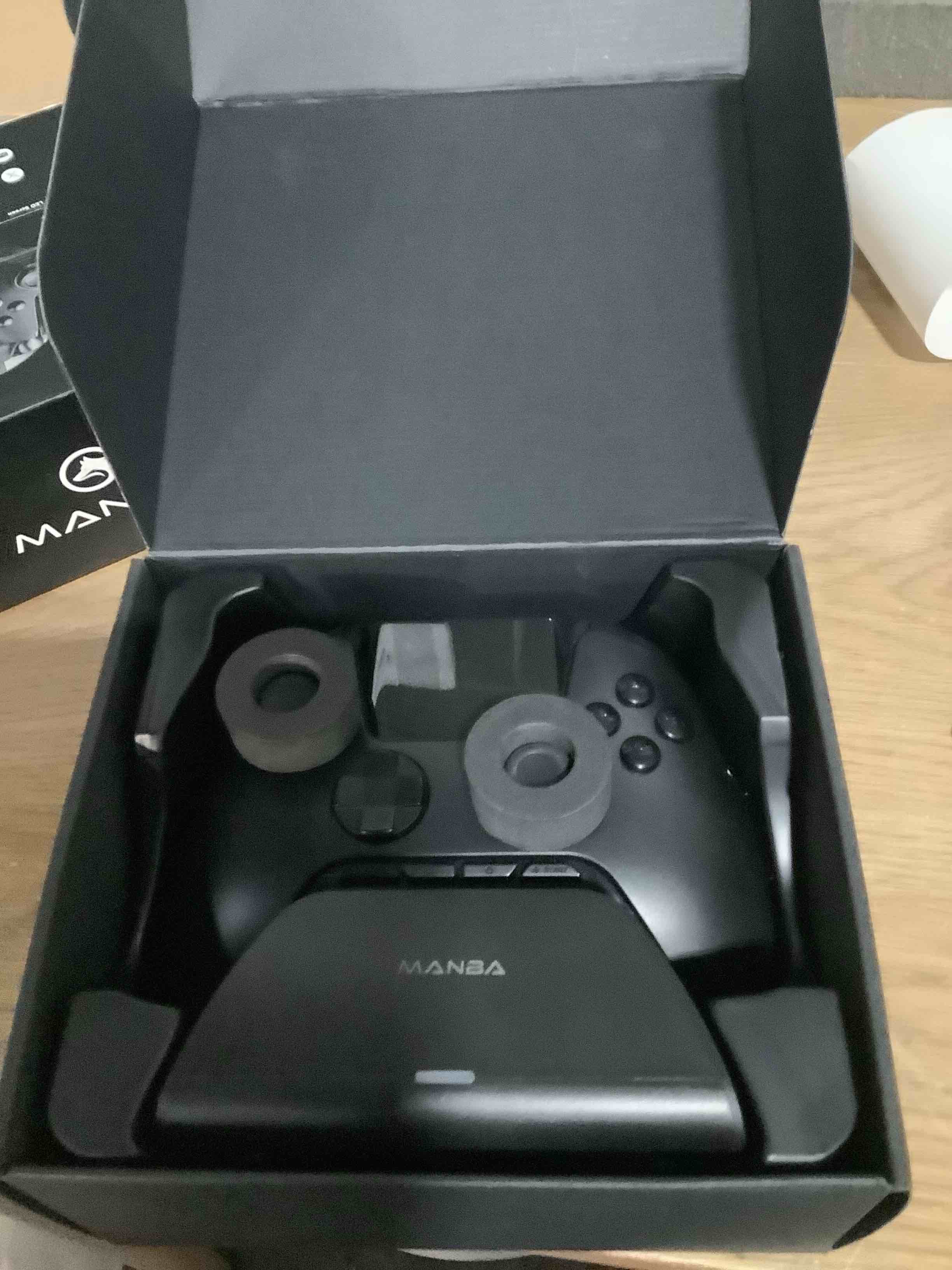 Condition photo showing Good Condition for ManbaOne Interactive Screen Wireless Gaming Controller for PC/Switch/Switch 2/iOS/Android,Hall Effect Stick & Trigger,RGB Lighting,Remappable Buttons,1800mAh with Charging Dock (Black)