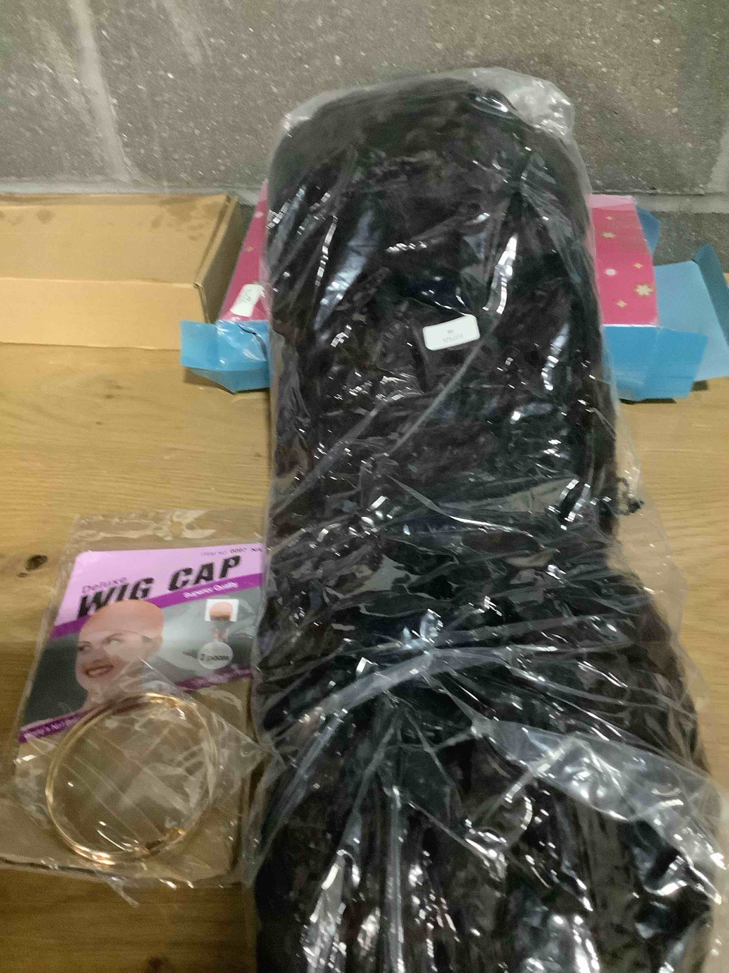 Condition photo showing Good Condition for Curly Headband Wig 26 Inch?Afro Curly Wigs for Black Women?Kinky Straight Synthetic Hair with Bouncy Curls In the End?Wear and Go Glueless Half Wig (Brown) Brown 26 Inch
