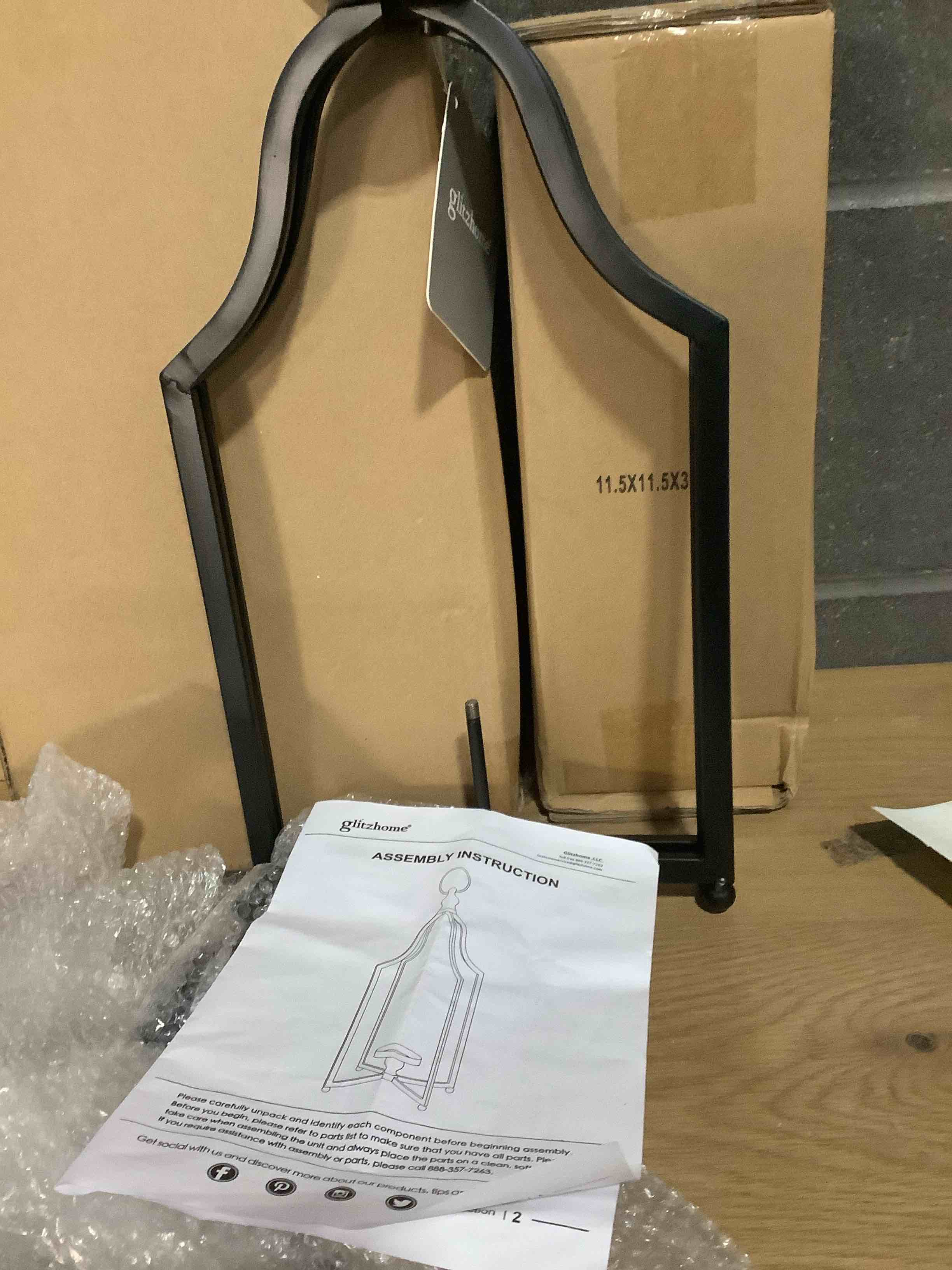 Condition photo showing Good Condition for Glitzhome 16.5" H Modern Farmhouse Black Metal Lantern Decorative Hanging Candle Lanterns (Small) Black Small