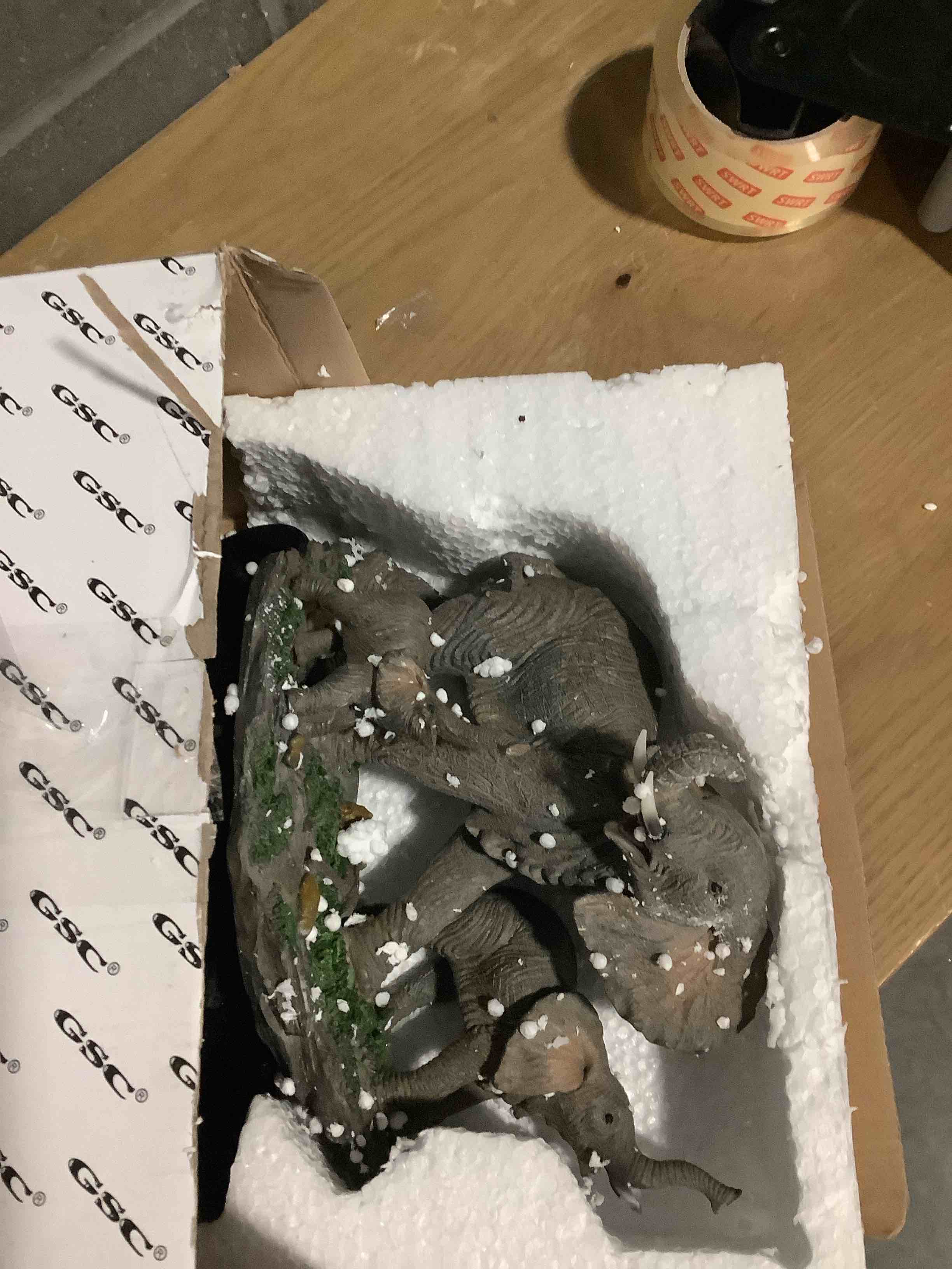 Condition photo showing As Is for **SIMILAR TO** StealStreet SS-G-54137 Gray Elephants Mother & Child Playing with Trunks Figurine, 6.5"