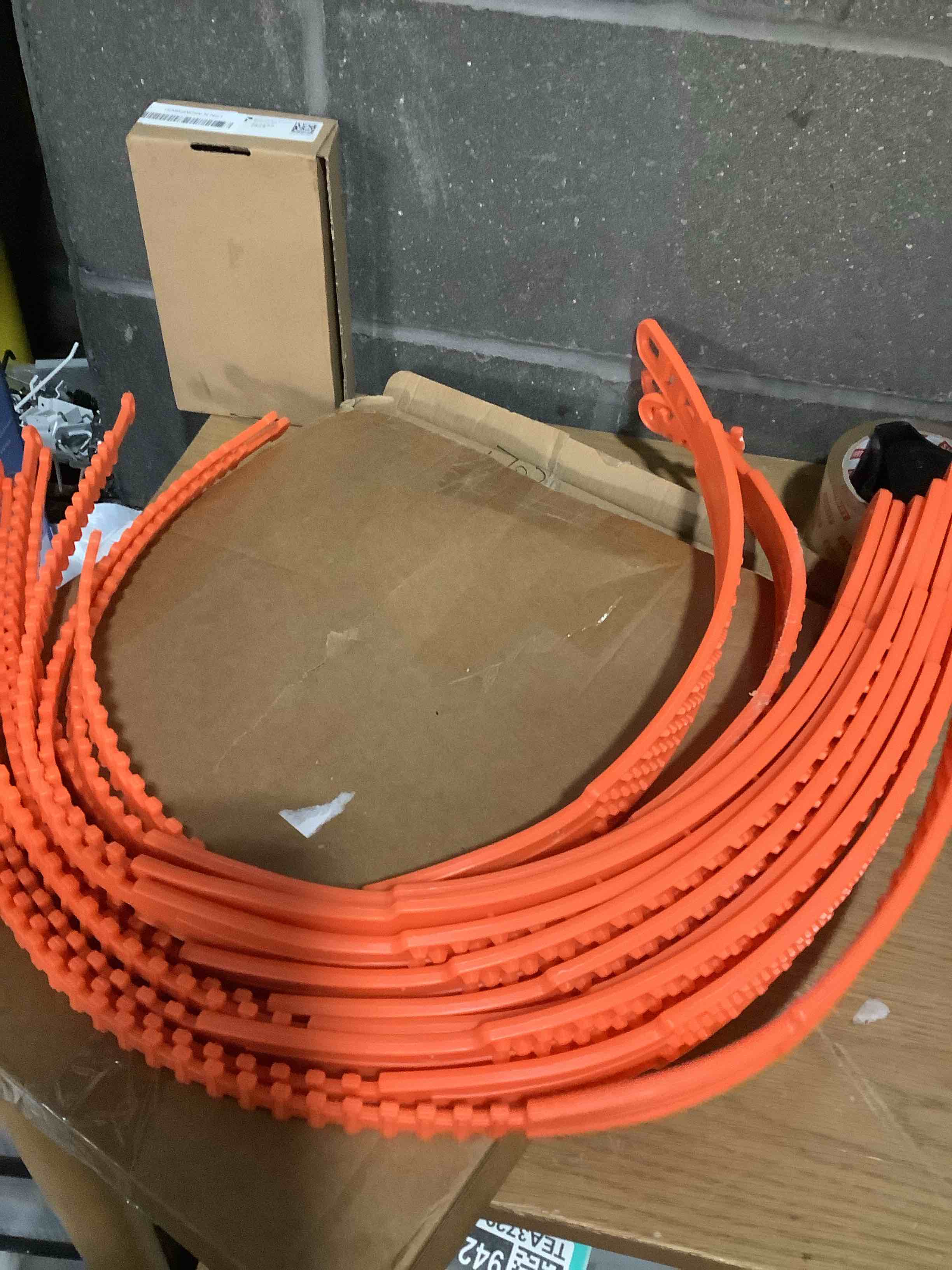 Condition photo showing As Is for 12 Pcs Heavy Duty Anti Skid Snow Tire Chains, Nylon Winter Snow Tracks with 2 Gloves and 1 Hook, Universal Emergency Car Tire Grip Straps Reusable Non Slip Zip Tie Tires Chain for Cars Truck