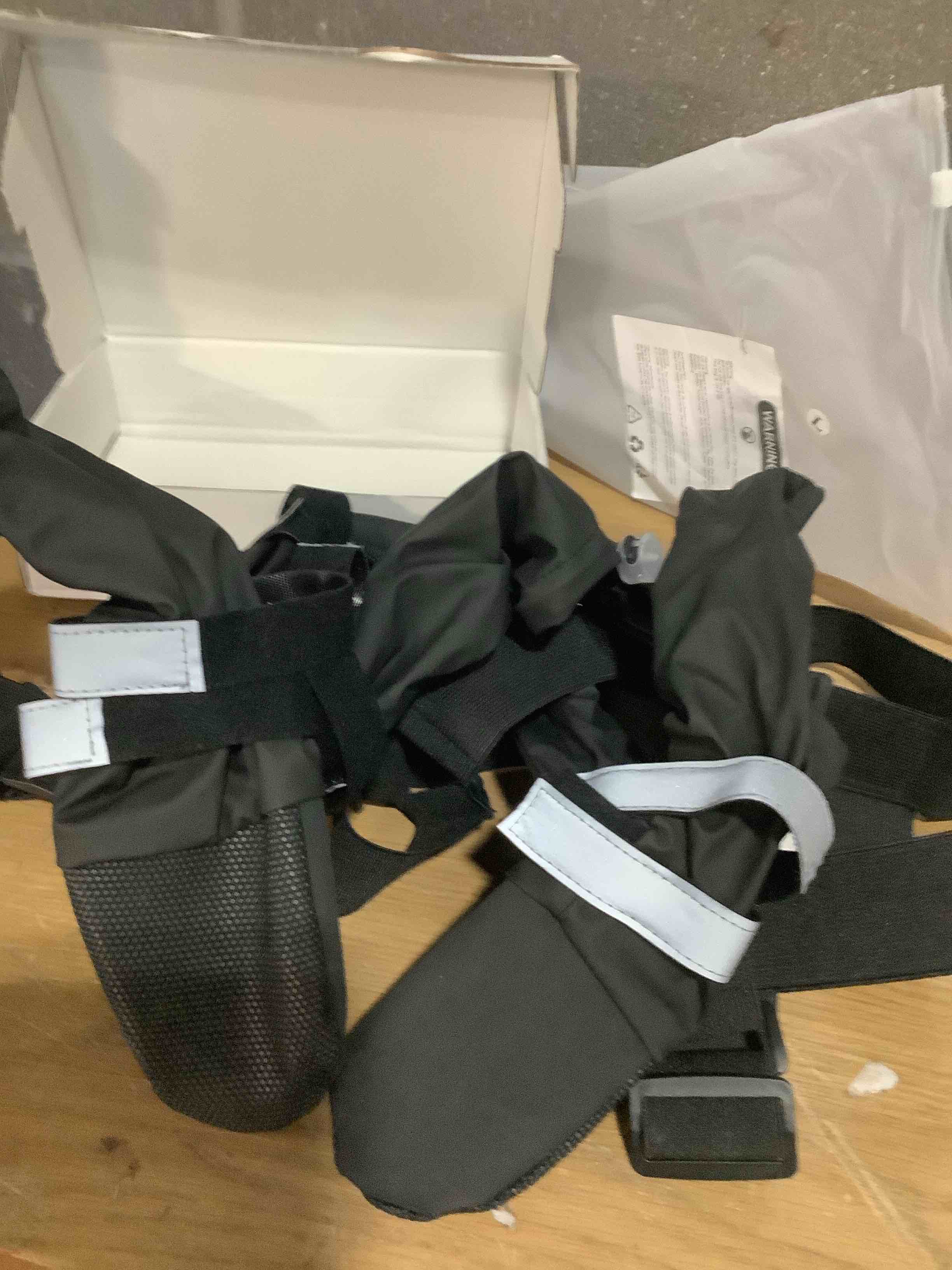 Condition photo showing Good Condition for Suspender Dog Boots for Large Dogs, Tall Waterproof Dog Rain Booties, Anti-Slip Snow Dog Shoes Leggings, Adjustable Paws Protector for Outdoor Dogs Walking Hiking (L)