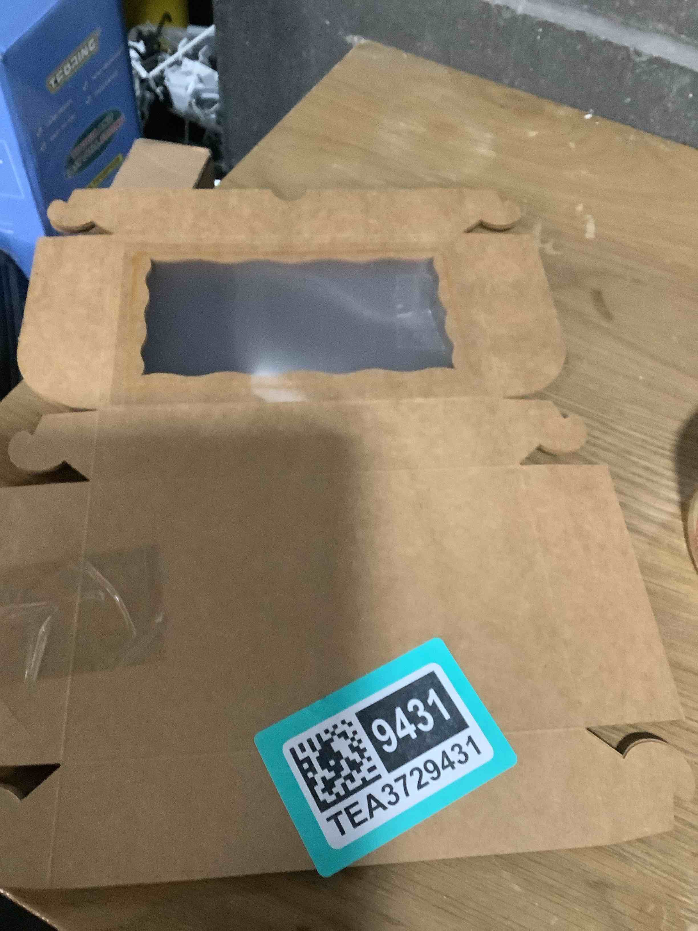 Condition photo showing As Is for 20PCS 7x4.3x1.5 Inch Brown Cookie Boxes with Window Bakery Boxes for Chocolate Truffle, Orec,Pastry Dount, Browine Soap &Treat Boxes for Party Favors Wedding Christmas Valentine's 20 Brown