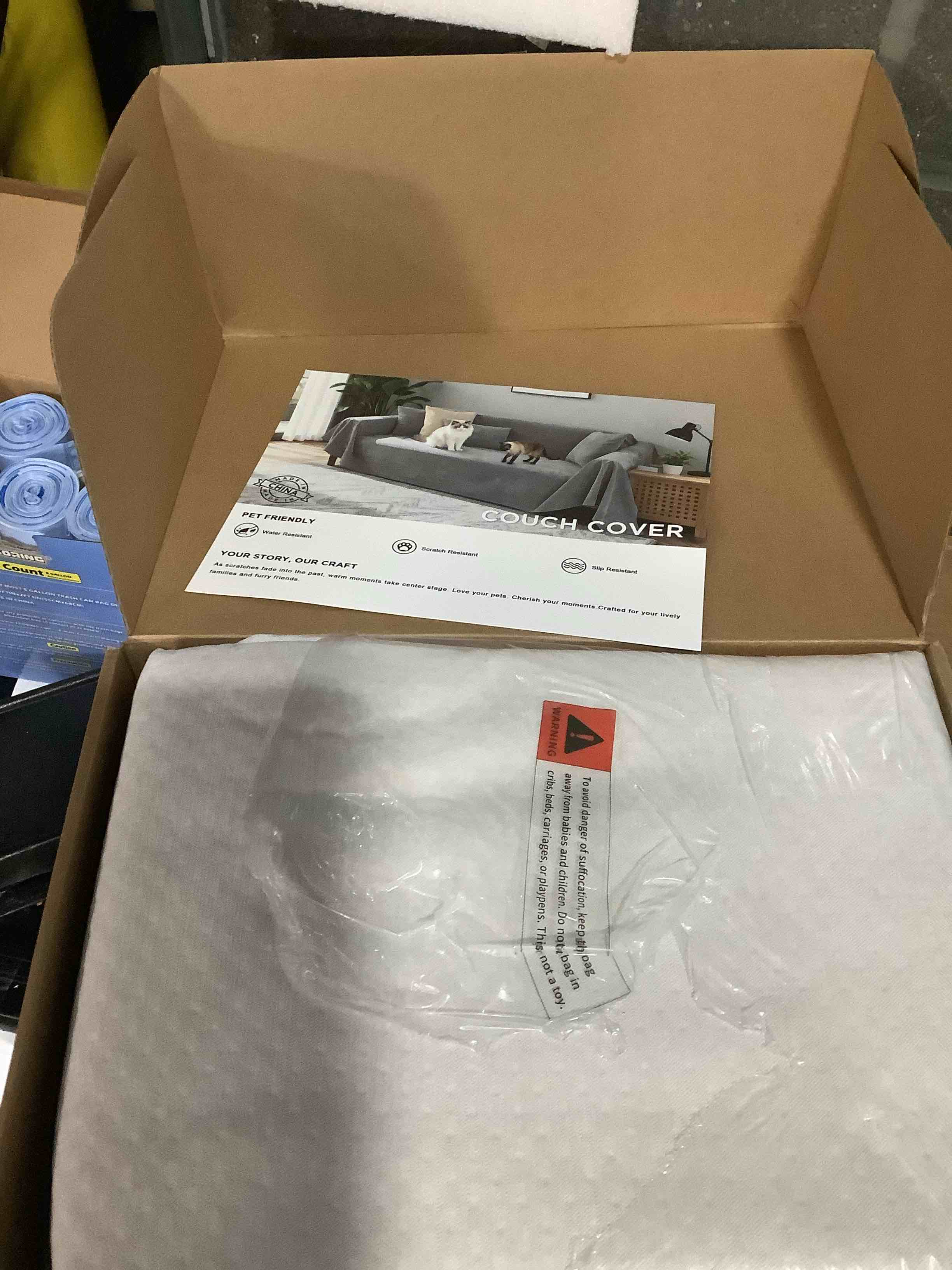 Condition photo showing Good Condition for Anti-Scratch Sectional Couch Covers for Sofa, 2 Pcs Water Resistant Couch Cover L Shape for Dog & Cat Pet-Friendly Non Slip Sofa Slipcovers Washable, 71"x 118" + 71"x 118", Beige Beige XX-Large