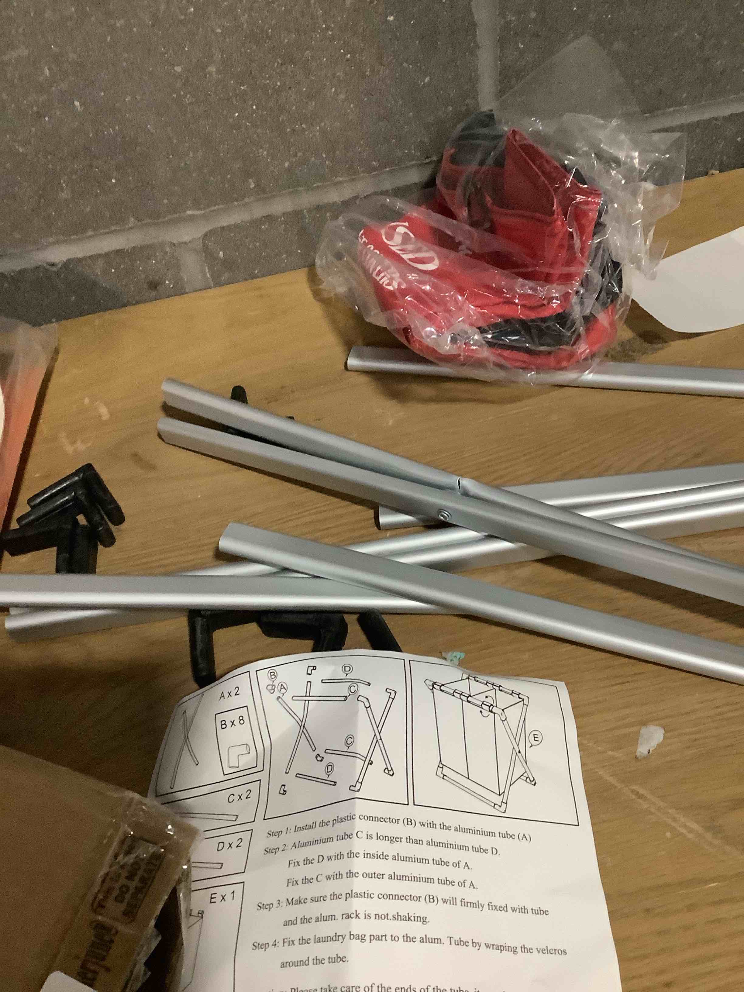 Condition photo showing As Is for Foldable Disposable Shoe Cover Box Dispenser Fabric Storage Bin Holder with Used Shoe Covers and Welcome Please or Remove Sign for Open House Supplies(Black, Red)