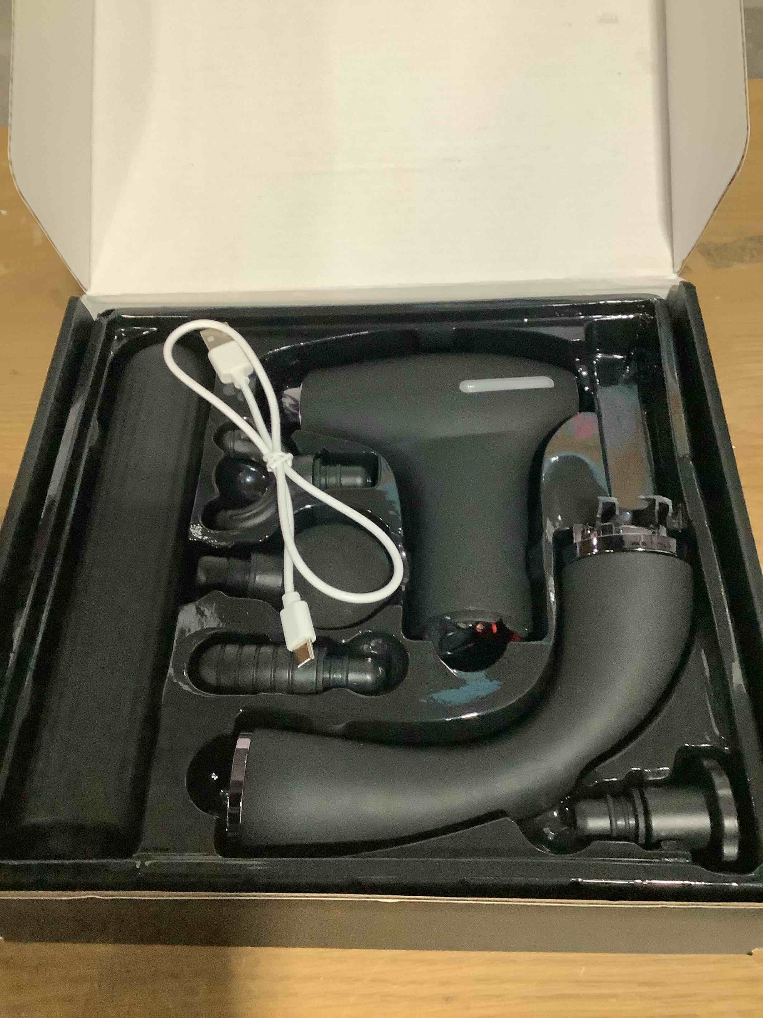 Condition photo showing Good Condition for 3-in-1 Detachable Massage Gun with Extension Handle, Long Handle Back Massager Deep Tissue, 4 Heads, 4 Speeds, Pressure Sensor, 1200 mAh Rechargeable, 10-Min Auto-Off (Black Plus)