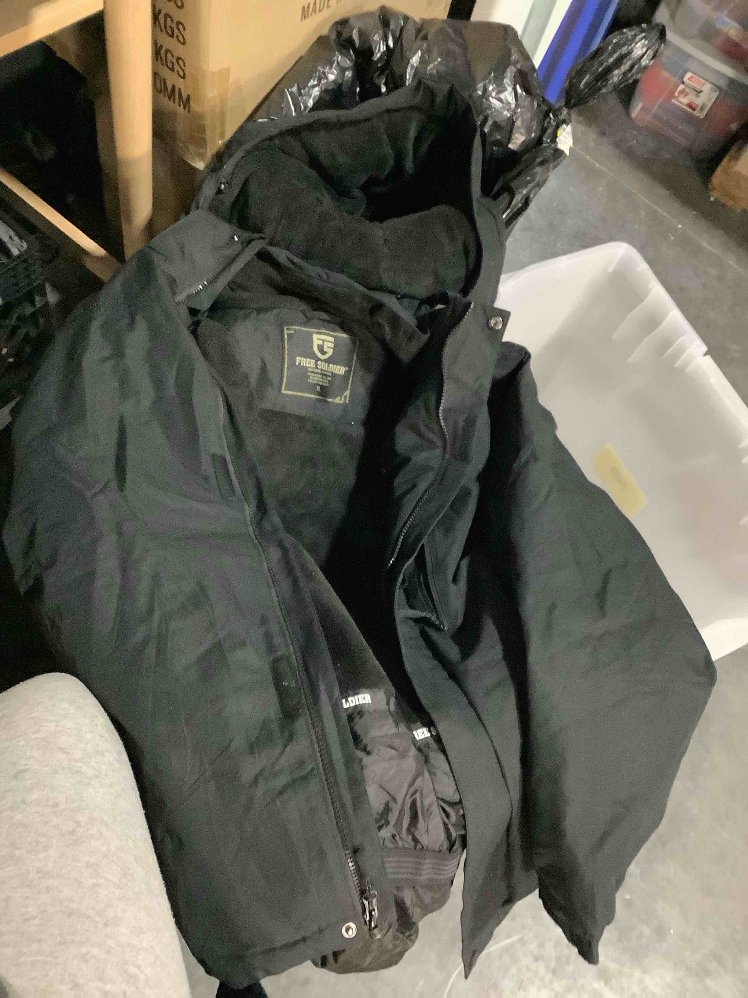 Condition photo showing Good Condition for FREE SOLDIER Men's Waterproof Ski Snow Jacket Fleece Lined Warm Winter Rain Jacket with Hood Fully Taped Seams X-Large Black