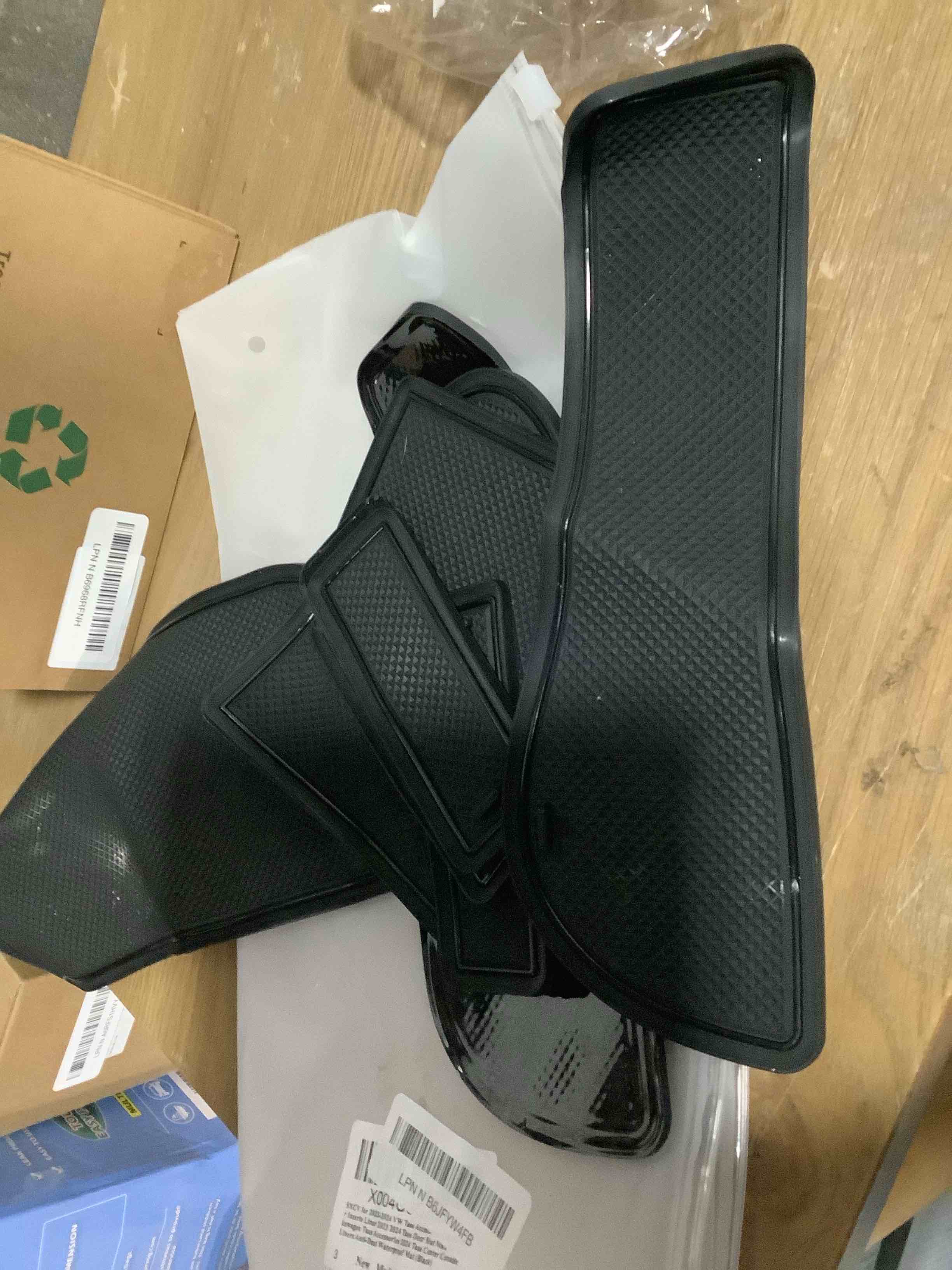 Condition photo showing As Is for SXCY for 2022-2024 VW Taos Accessories Cup Holder Inserts Liner 2023 2024 Taos Door Slot Mats for Volkswagen Taos Accessories 2024 Taos Center Console Liners Anti-Dust Waterproof Mat (Black) 2022-2024 Taos(black)