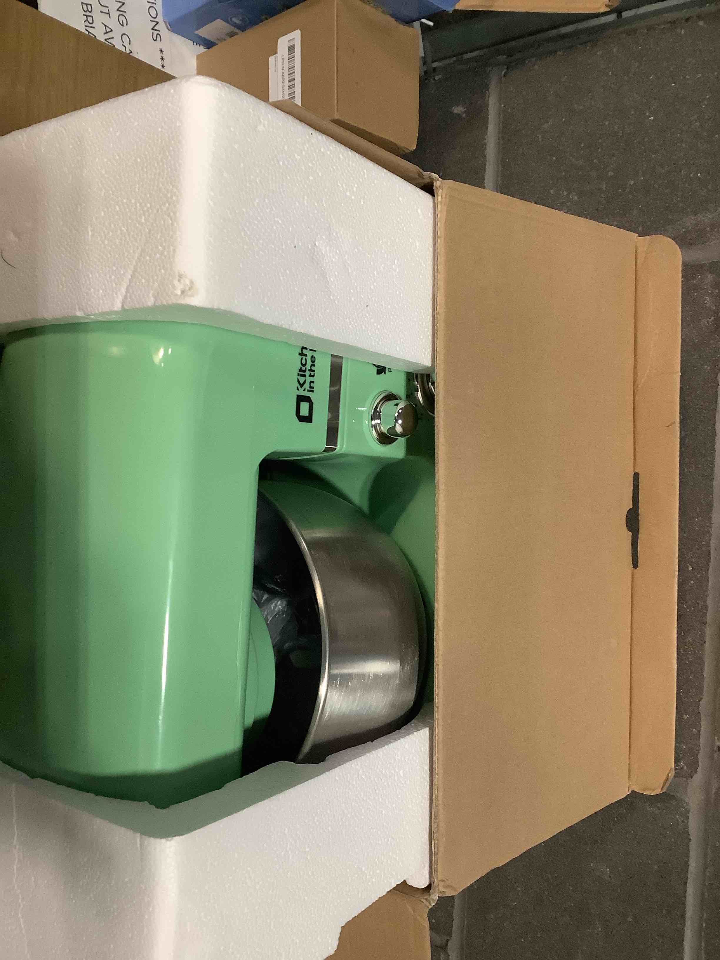 Condition photo showing Good Condition for Kitchen in the box Stand Mixer,3.2Qt Mini Electric Food Mixer,6 Speeds Portable Lightweight Kitchen Mixer for Daily Use with Egg Whisk,Dough Hook,Flat Beater (Green)