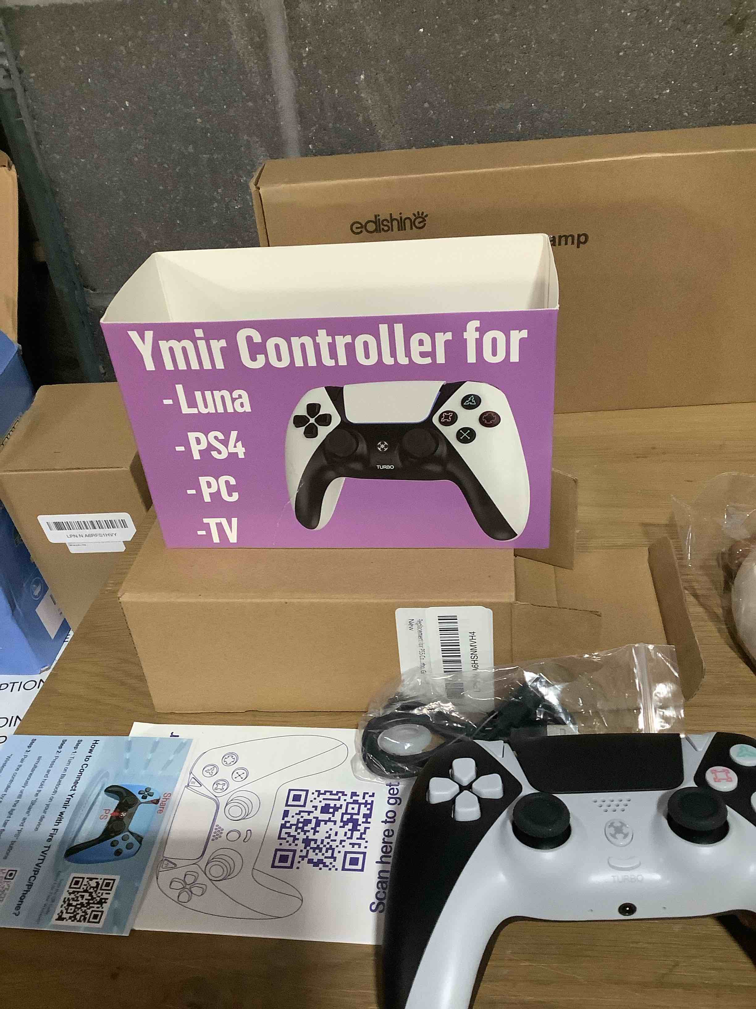 Condition photo showing New/Like New for Enstixsm Upgraded for Luna Controller with Back Paddles,Turbo,Wireless Fire TV Game Controllers for PC,GeForce NOW,Firestick,Replacement for Luna Gamepad ALPS Joystick,No Drift Stick, Black White