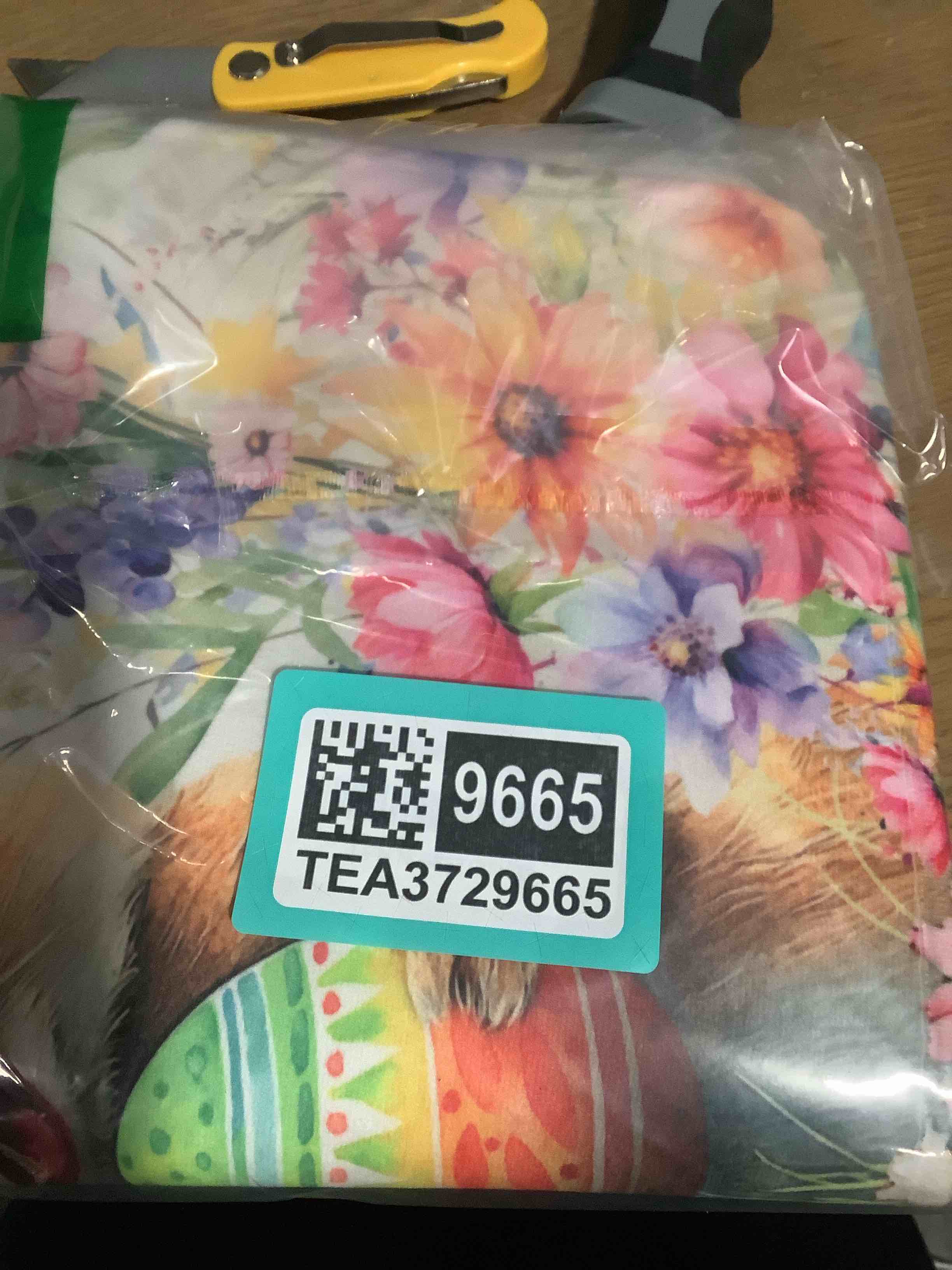Condition photo showing Good Condition for Spring Easter Dish Drying Mat for Kitchen Counter Easter Bunny Rabbit Eggs Flowers Dishes Drainer Mats 16x18 Microfiber Absorbent Medium Dish Drying Pad for Kitchen Countertop Tableware Decor Easter Spring Bunny 16" x 18"