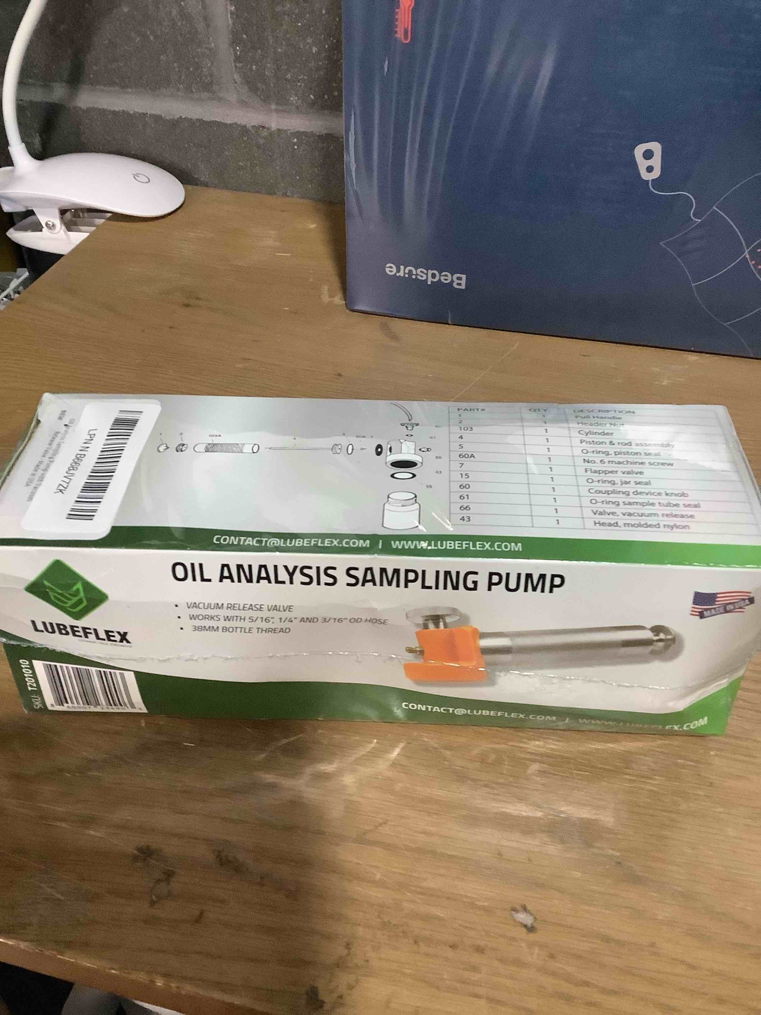 Condition photo showing New/Like New for Oil Sampling Pump - Made in USA - with Vacuum Release Valve - Compatible with 5/16-inch Hose, 1/4-inch Hose (Most commonly Used) and 3/16-inch Hose