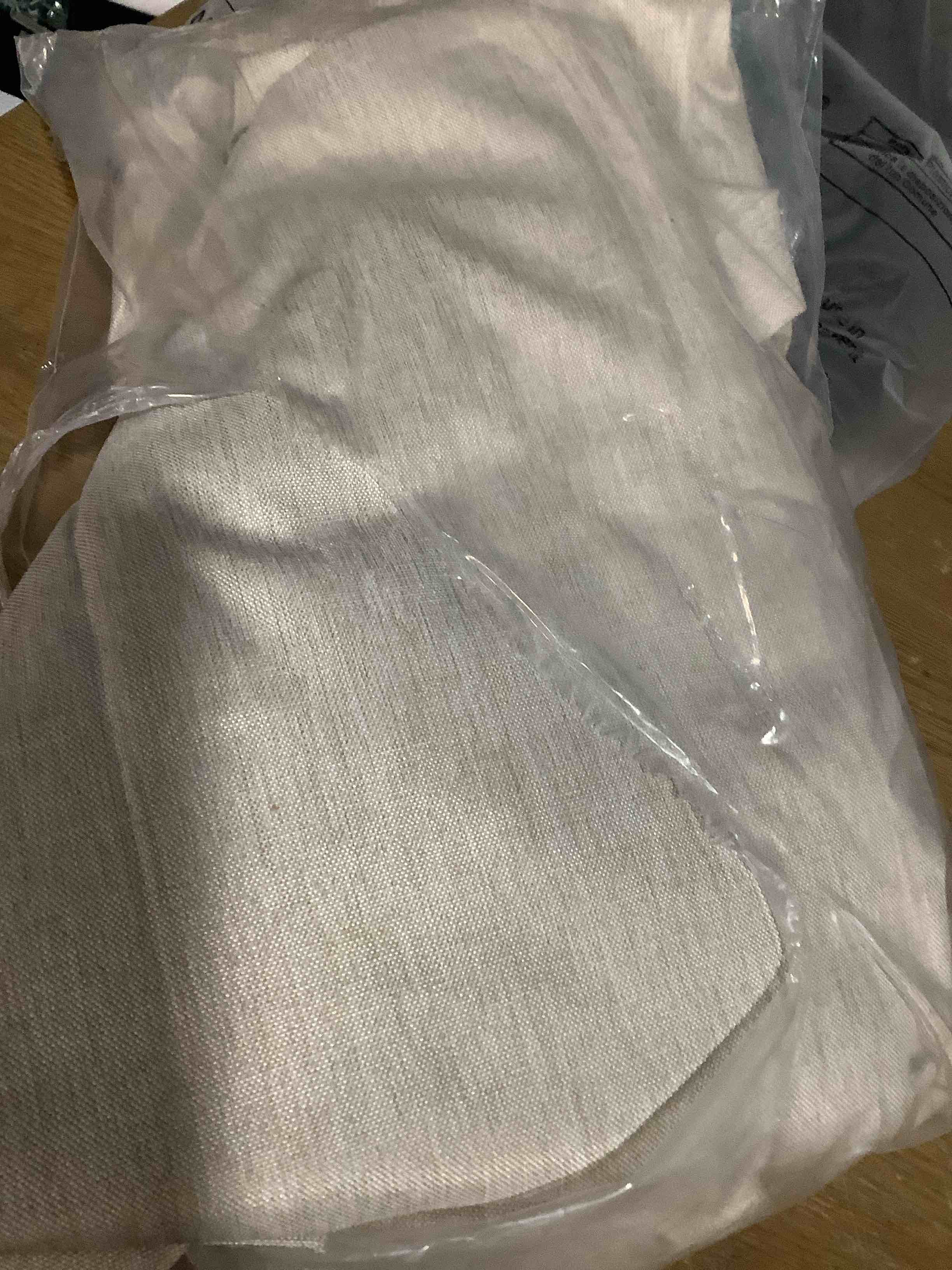 Condition photo showing Good Condition for Joydeco Blackout Curtains for Bedroom - Natural Linen Curtains 37 X 72 inch, Thermal Insulated 100% Blackout 2 Panels Light Blocking Drapes, Rod Pocket & Back Tabs, Darkening Privacy for Living Room