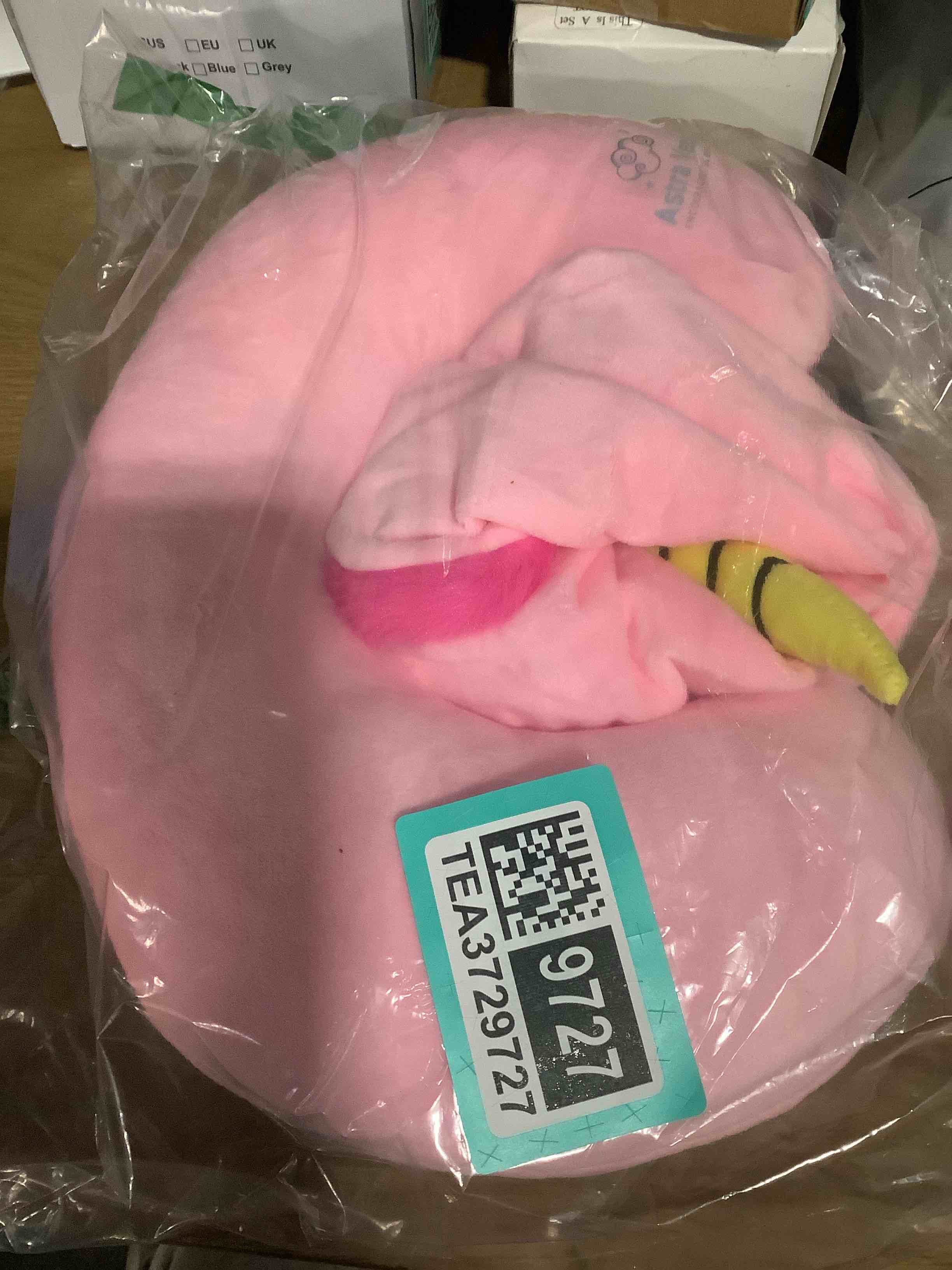 Condition photo showing Good Condition for Hooded Pillow - Cozy Travel Companion for Kids Sleep Support, Neck Comfort, Car Rides, Airplane Trips. Soft Unicorn Design with Plush Hood 12 x 8 (Pink)