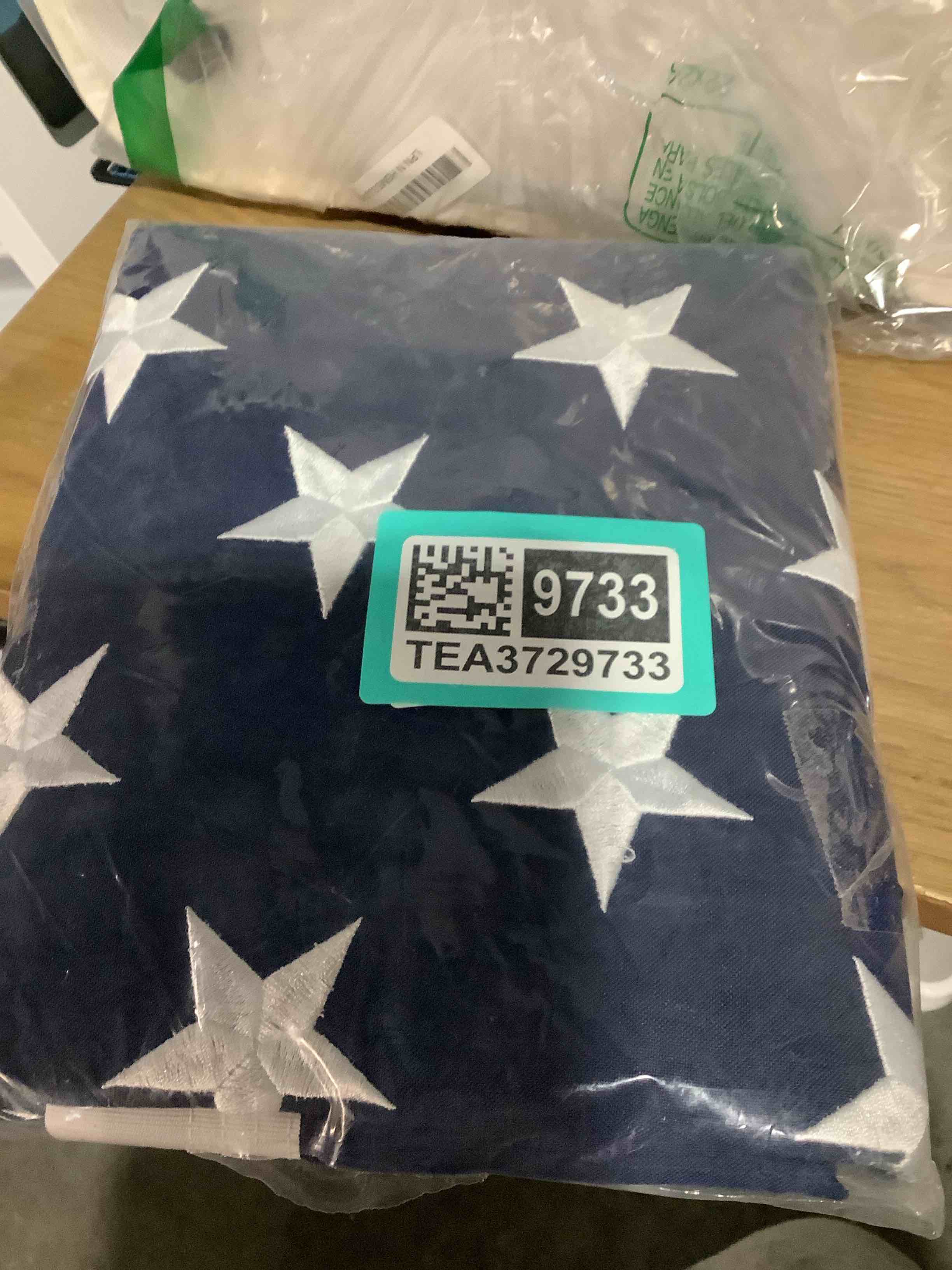 Condition photo showing Good Condition for American Flag 4x6 ft for Outside, Tearproof Super Tough Series, Heavy Duty Spun Polyester, All Weather US Flag High Wind with Embroidered Stars, Brass Grommets, Ultra Durable USA Flags for Outdoor
