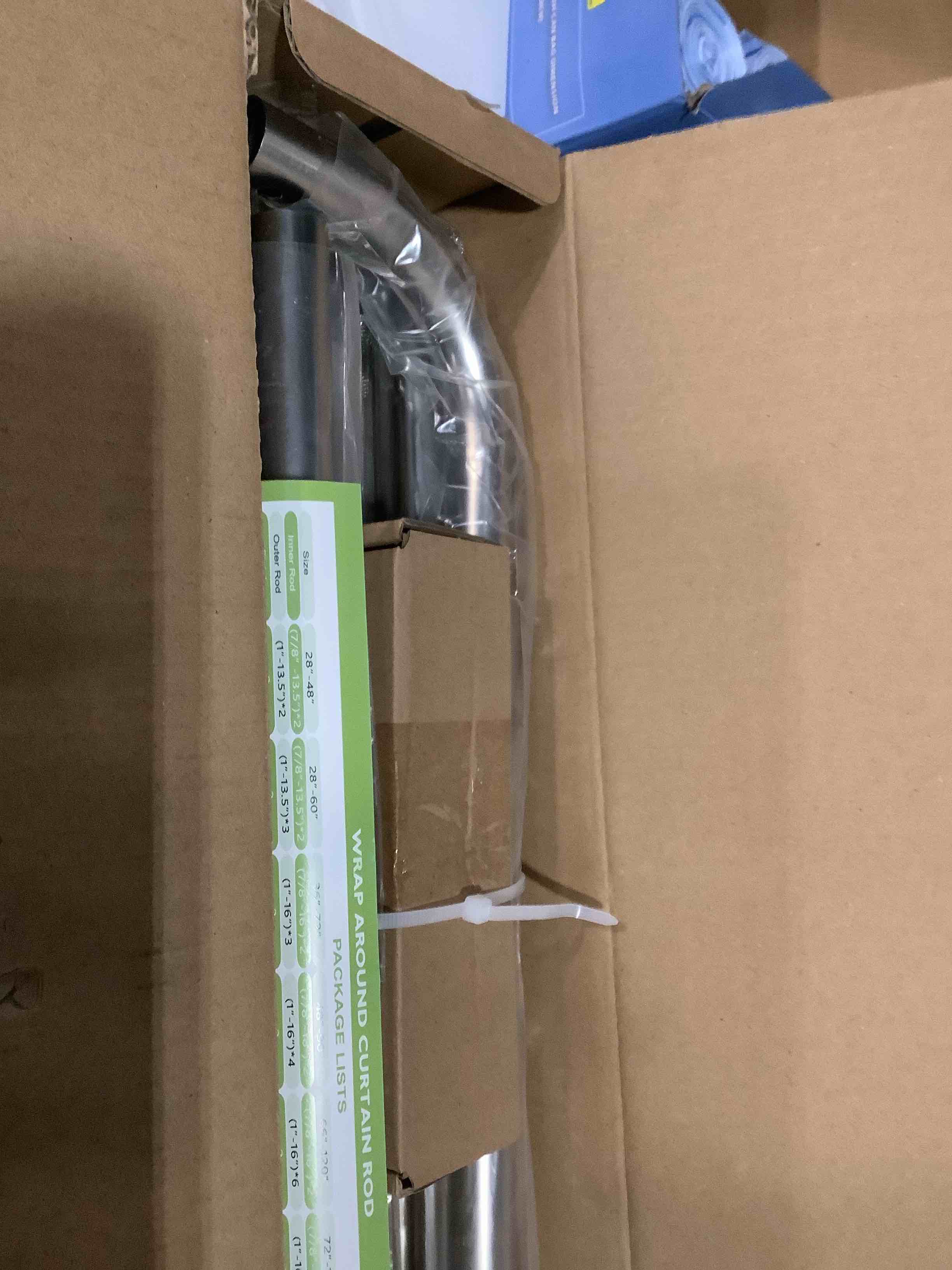 Condition photo showing Good Condition for Nickel Wrap Around Curtain Rods 66 to 120 Inch:Blackout Heavy Duty Adjustable Long Window Curtain Rod Room Darkening,Modern Decorative Curved French Metal Drapery Rod Easy Install,Satin Nickel Brushed Nickel 66-120"