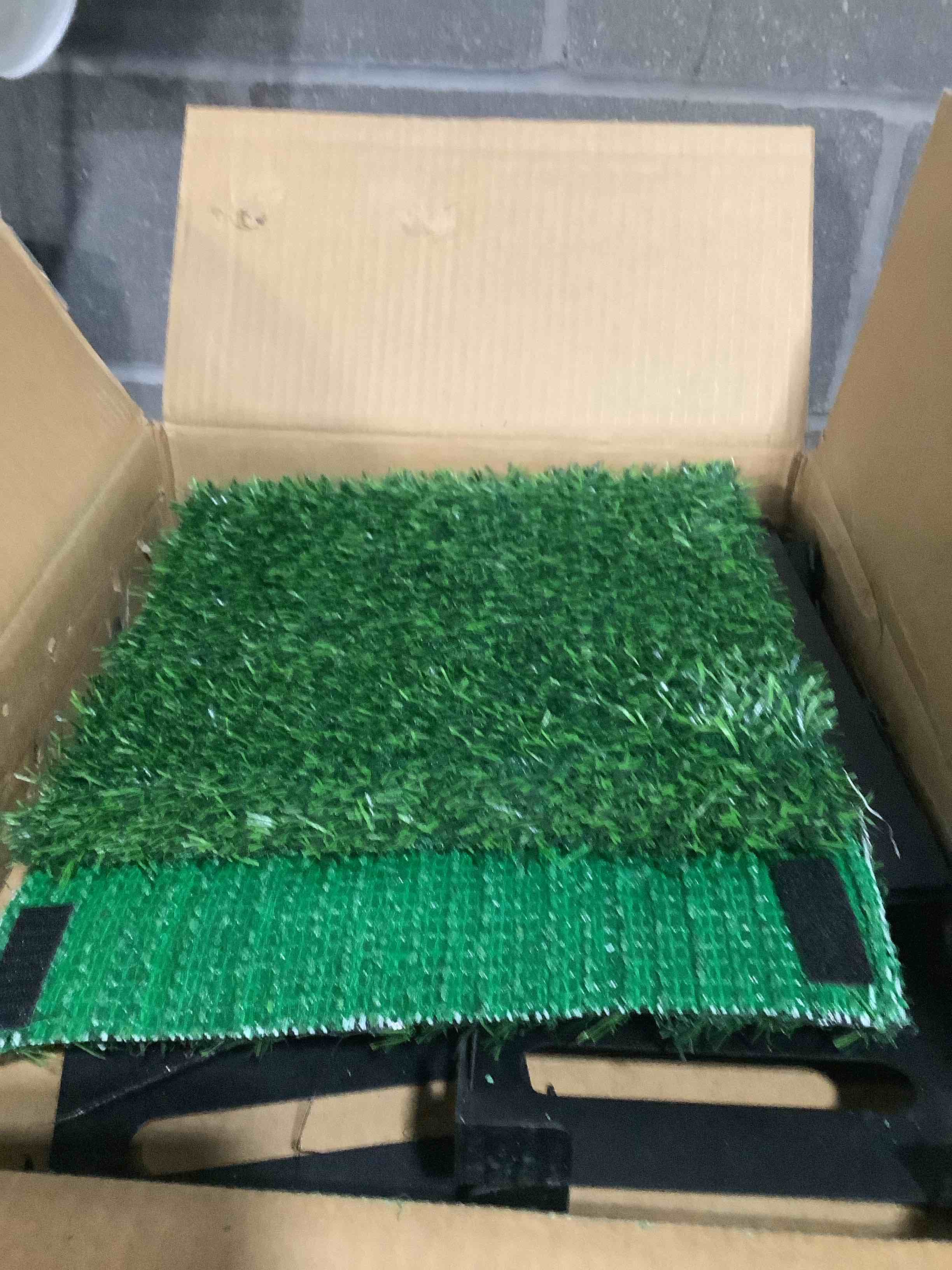 Condition photo showing As Is for Golf Simulator Projector Cover Enclosure, Floor Outdoor Mounted Enclosure, With Cooling Fan and Artificial Turf to Better Protect The Golf Simulation Projector