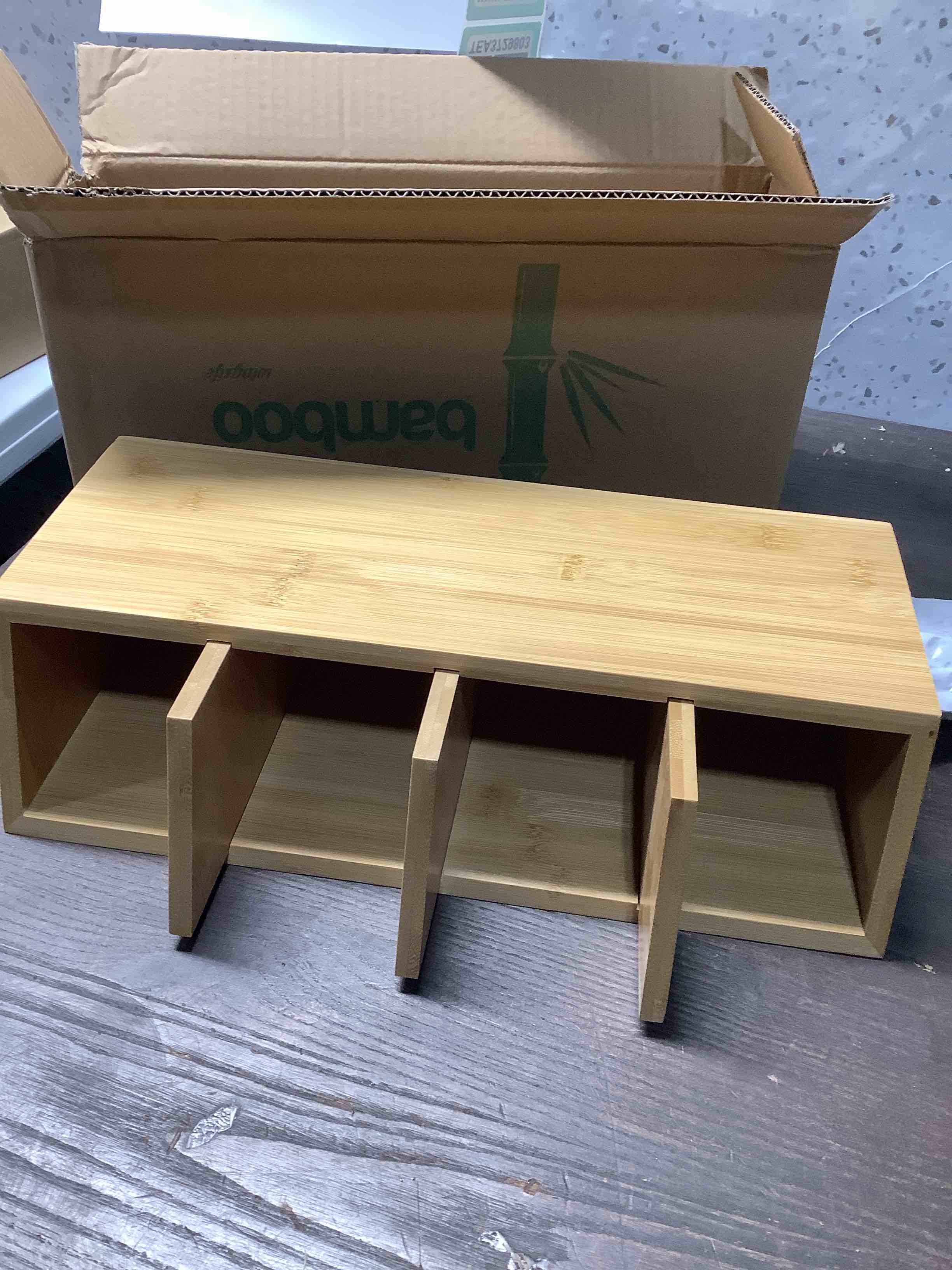 Condition photo showing Good Condition for Wingsife Utensils Holder with 4 Compartments, Bamboo Utensil Organizer for Kitchen Countertop, Silverware Caddy Cutlery Holder for Flatware Fork Spoon Spatula, Cooking Utensil (Classic)