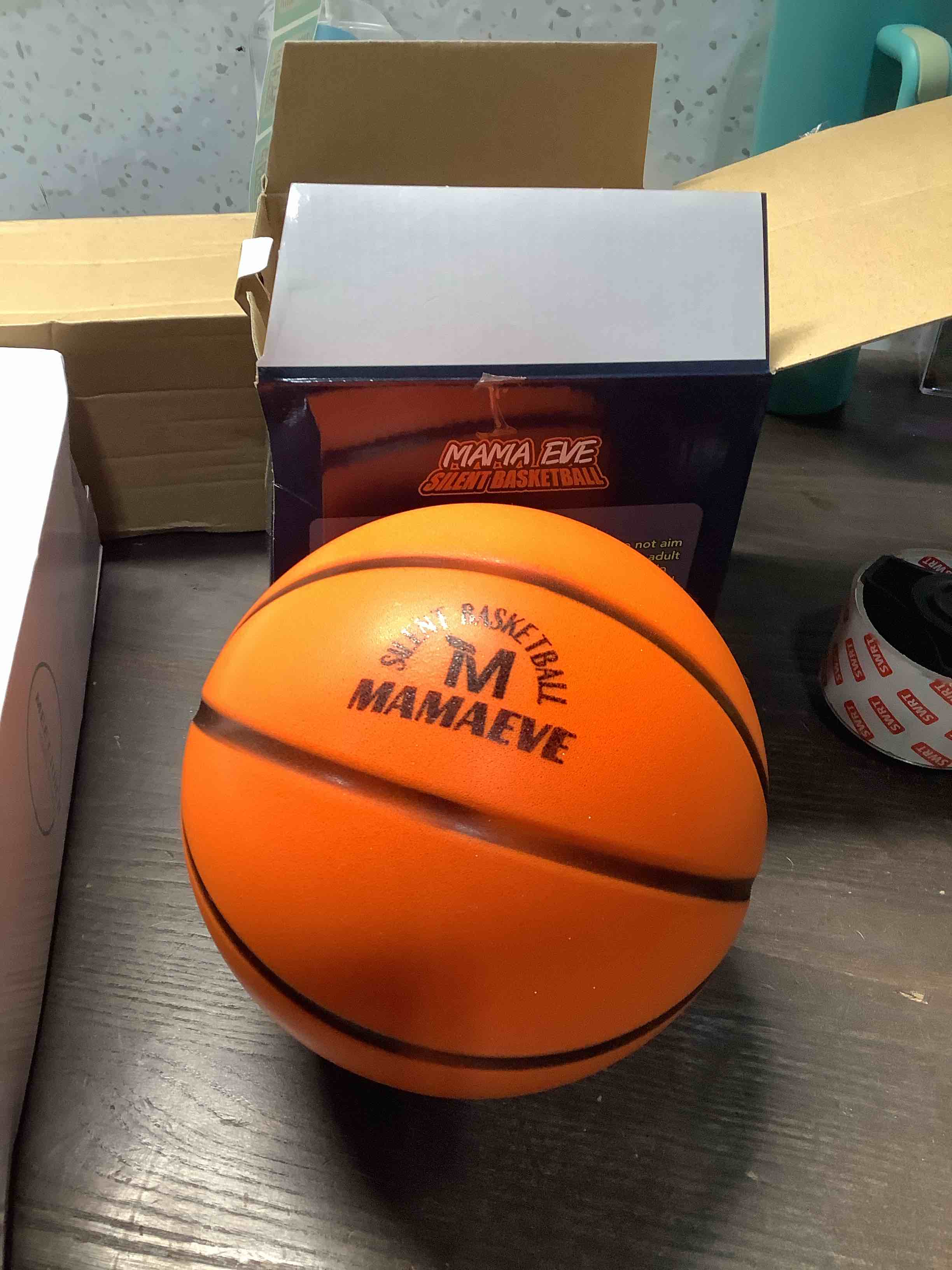 Condition photo showing Good Condition for Silent Basketball Size 7-Size 5-Size 3, New Upgraded Weight Grooved Airless Indoor Basketball, Non-derforming Package, Real Feel & Bounce Like Official Ball, Quiet Dribbling Indoor Training yellow Size3