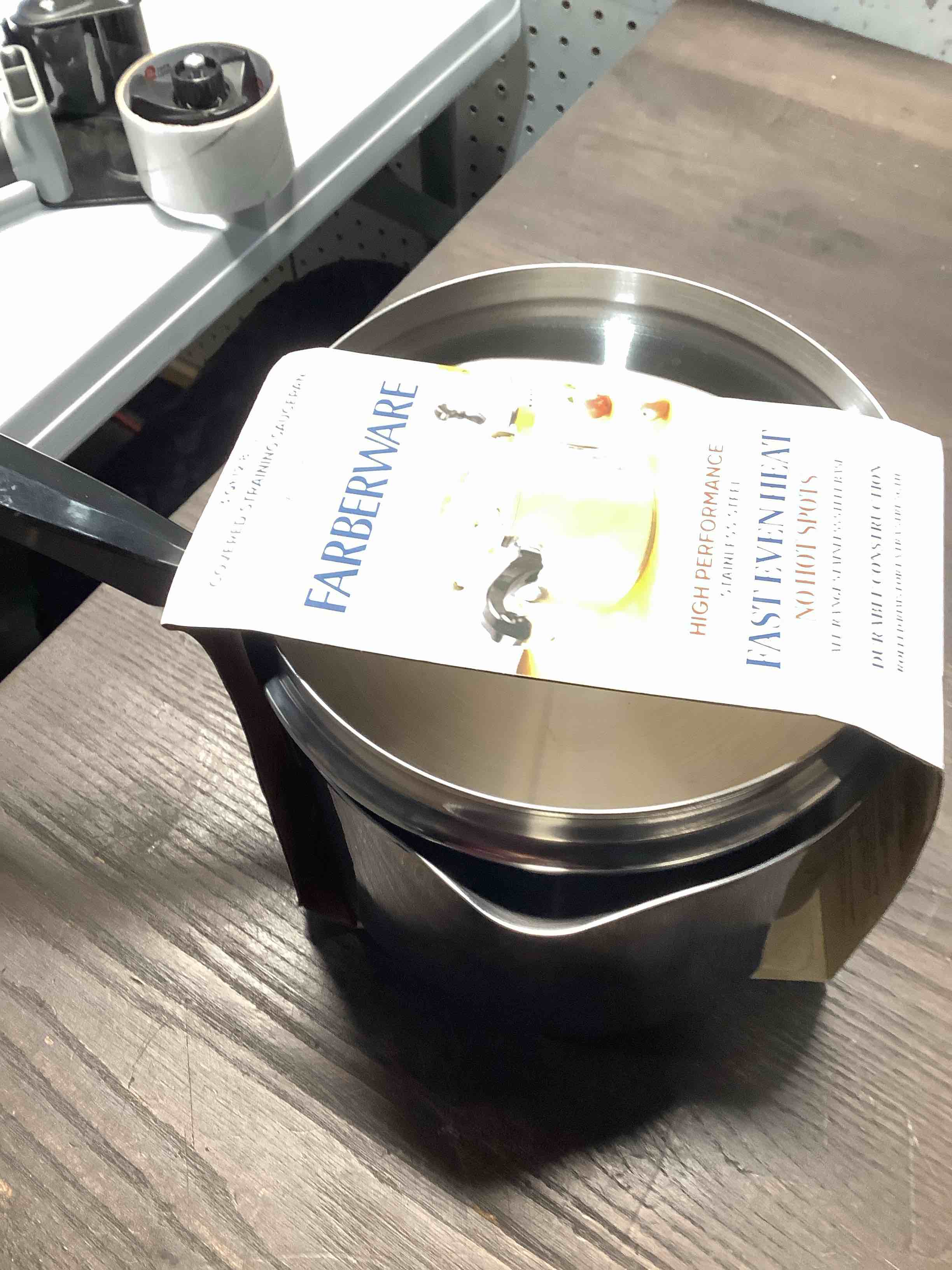 Condition photo showing New/Like New for Farberware Classic Stainless Steel 3-Quart Covered Straining Saucepan - - Silver Saucepan w/ Straining Lid (3 Quart) Stainless Steel 3 Quarts