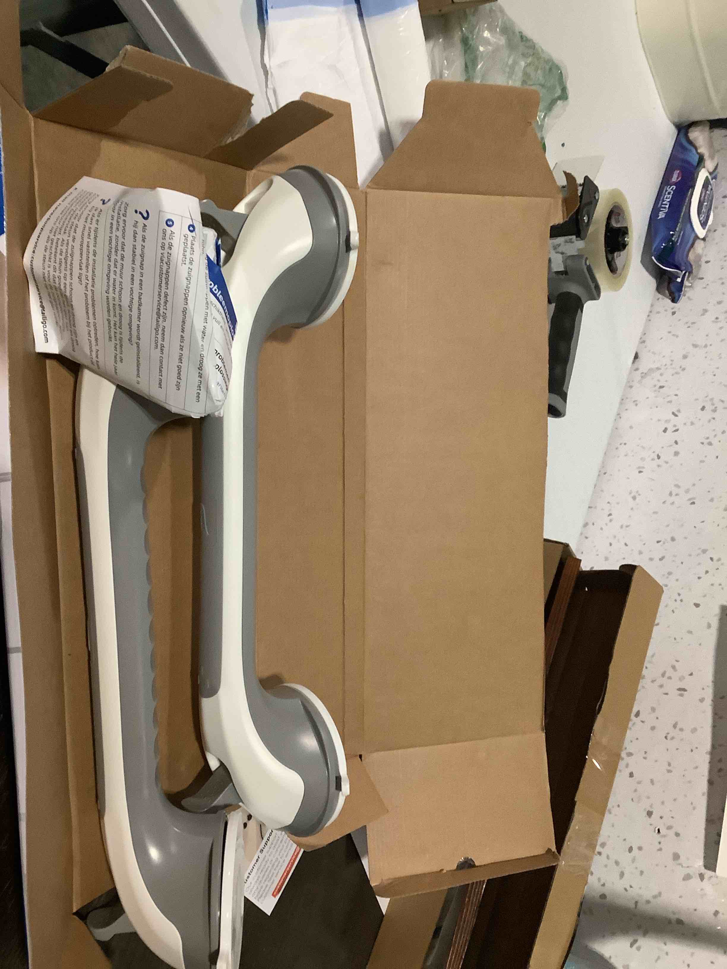 Condition photo showing Good Condition for TAILI Grab Bars for Bathtubs and Showers 2 Pack Suction Grab Bar, Heavy Duty Shower Handle Removable Bath Handrails for Seniors and Elderly, Bathroom Safety Grip No Drilling Waterproof,Grey 16.8" Gray