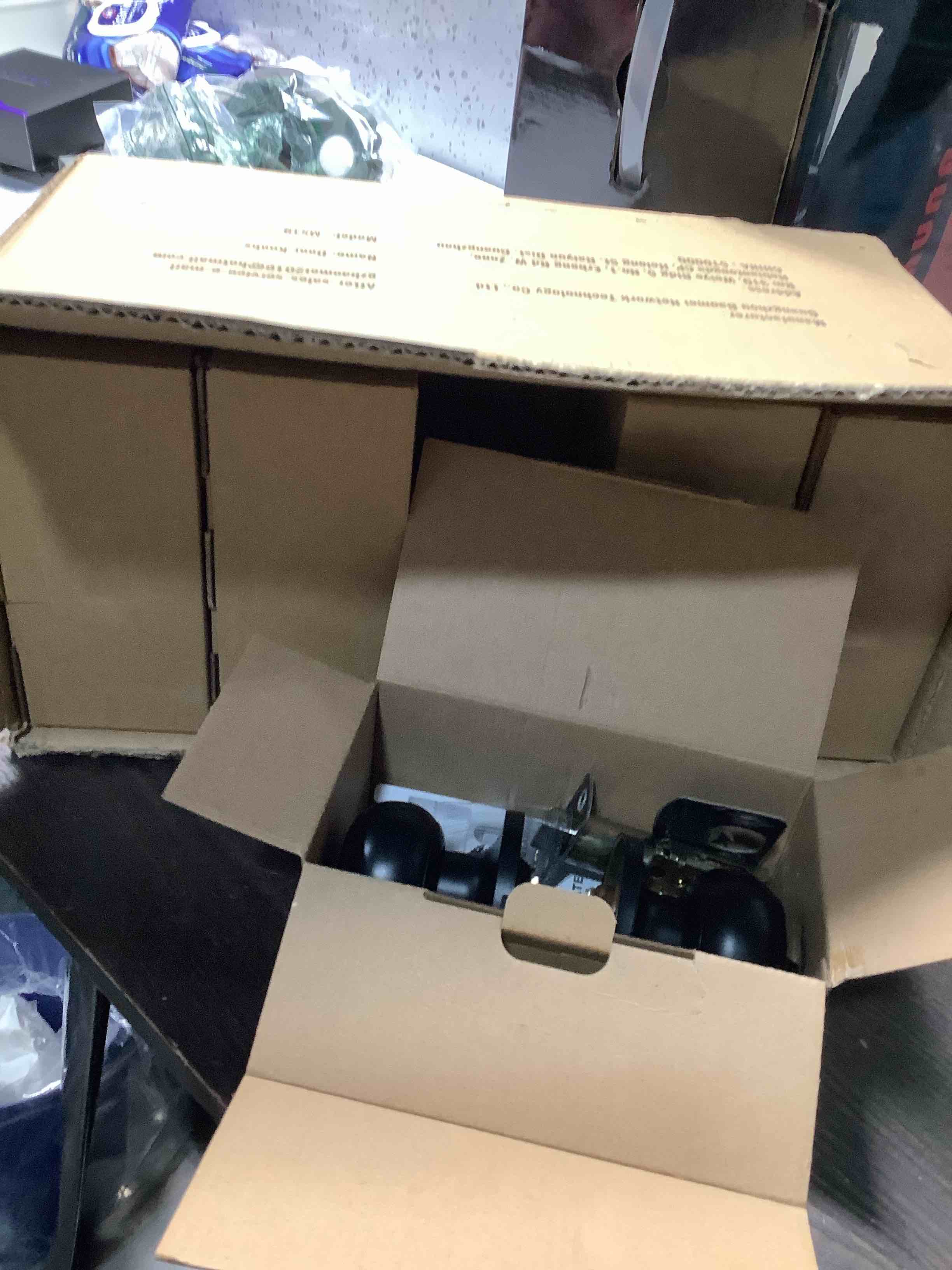 Condition photo showing Good Condition for Estmoon 10 Pack Privacy Door Knobs for Bedroom Bathroom, Matte Black Door Handle with Lock Round Ball Interior Knobs for Bedroom/Bathroom, Heavy Duty Handle for Left Right Sided Doors 10 Pack Matte Black