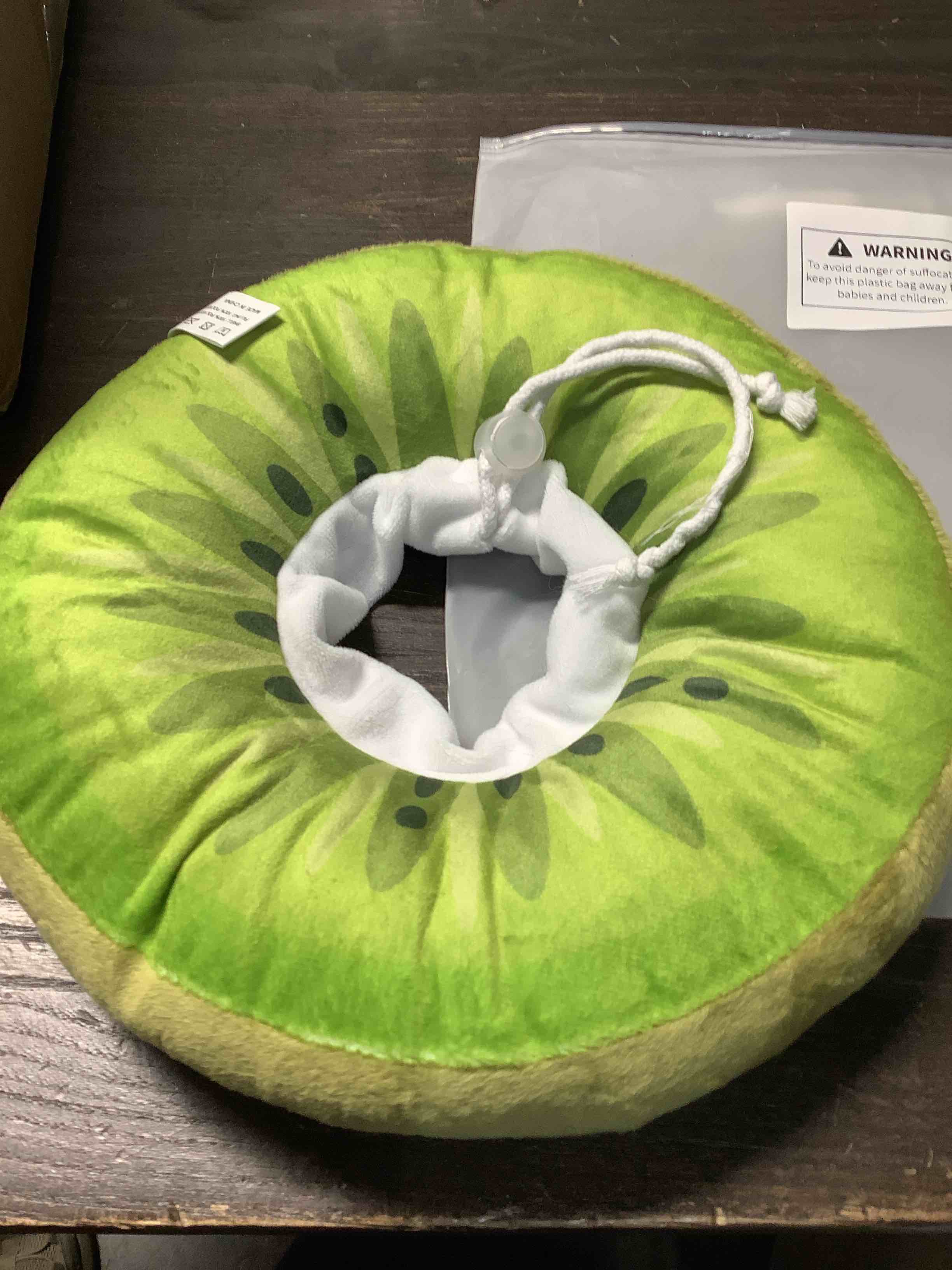 Condition photo showing New/Like New for anwa adjustable cat cone collar soft, cute cat donut collar after surgery, kitten recovery cones to stop licking medium kiwifruit