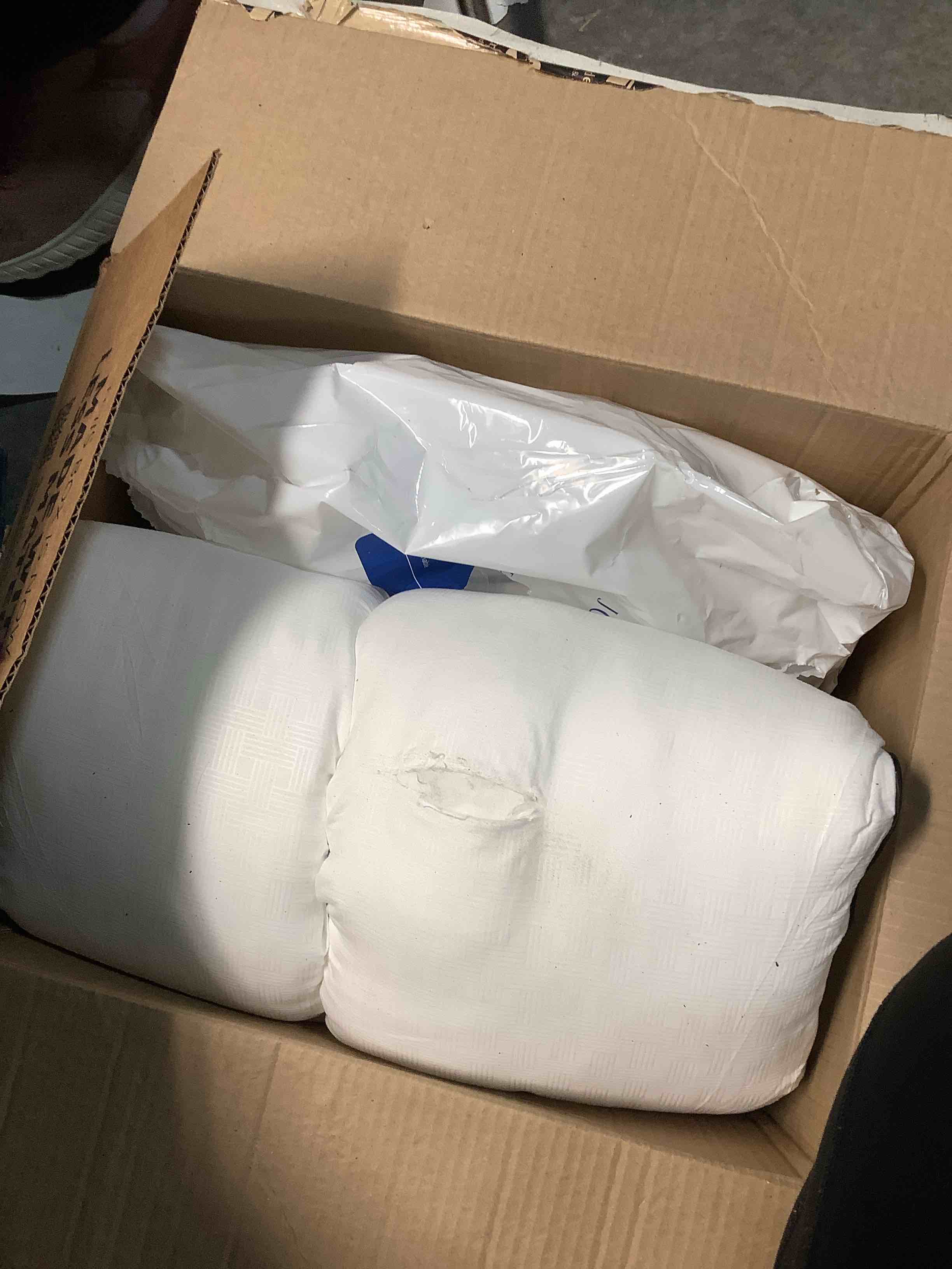 Condition photo showing As Is for JOLLYVOGUE Standard Pillows Set of 2, Cooling and Supportive Pillows Full Size Set of 2 for Side and Back Sleepers, Down Alternative Hotel Collection Sleeping Pillow 01 - Classic Design Standard (Pack of 2)