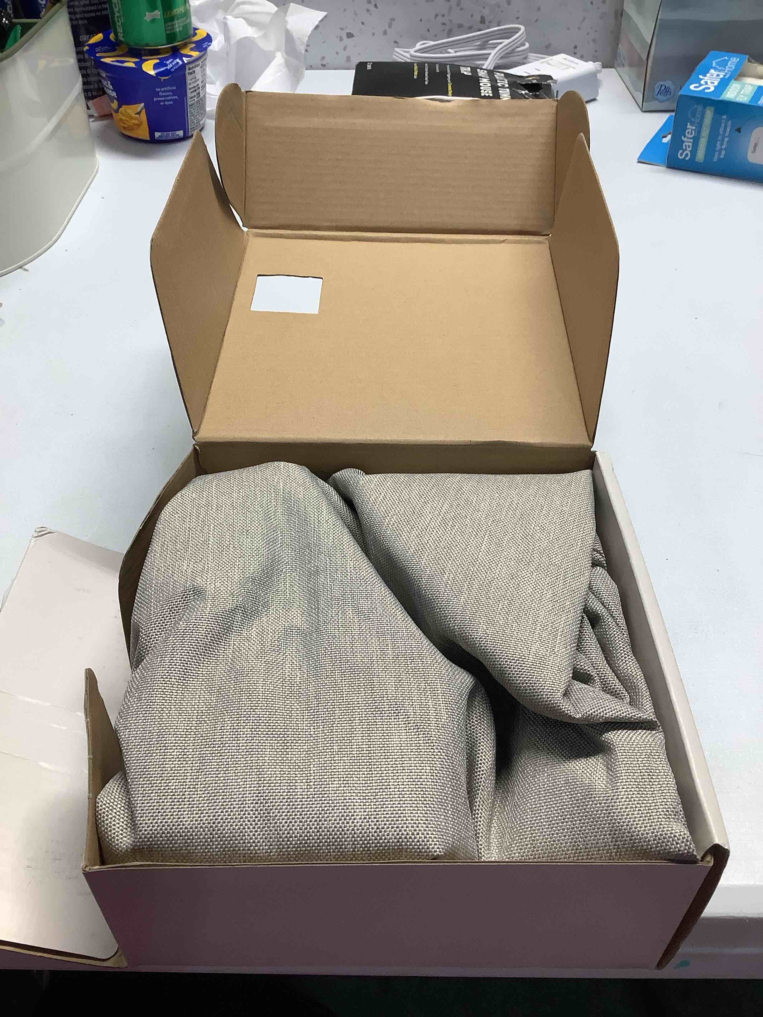 Condition photo showing Good Condition for Classic Accessories Montlake Water-Resistant 21 x 22 x 4 Inch Outdoor Back Cushion Slip Cover, Patio Furniture Cushion Cover, Heather Grey, Patio Furniture Cushion Covers
