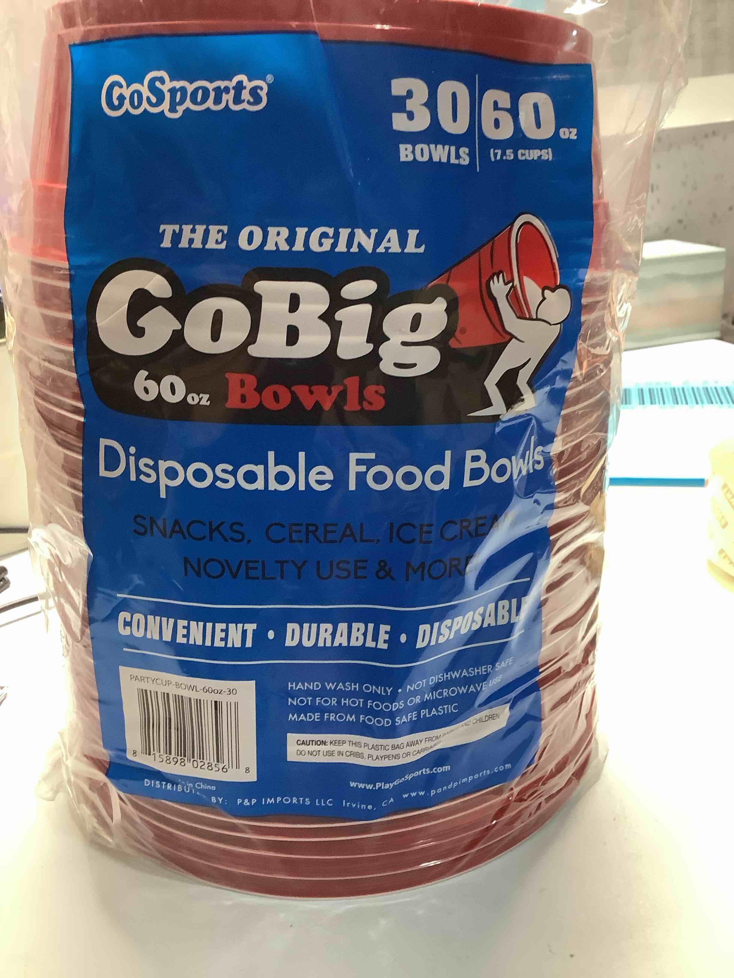 Condition photo showing Good Condition for GoBig Red Party Cup Bowls - Disposable Plastic Bowls - 2 Sizes