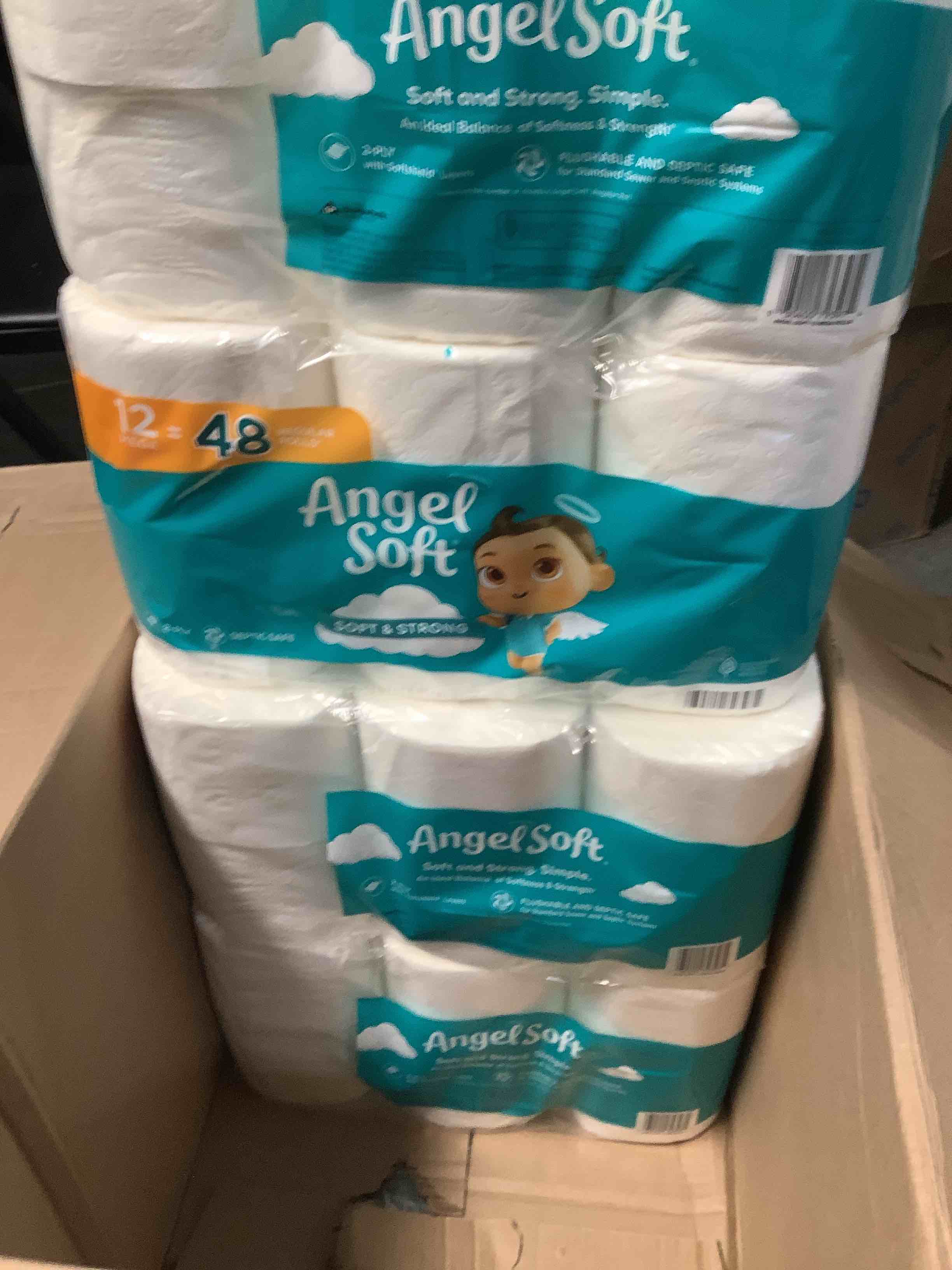 Condition photo showing Good Condition for (4 twelve packs) Angel Soft Toilet Paper, 12 Mega Rolls = 48 Regular Rolls, Soft and Strong Toilet Tissue Mega 320 Sheet (Pack of 12)