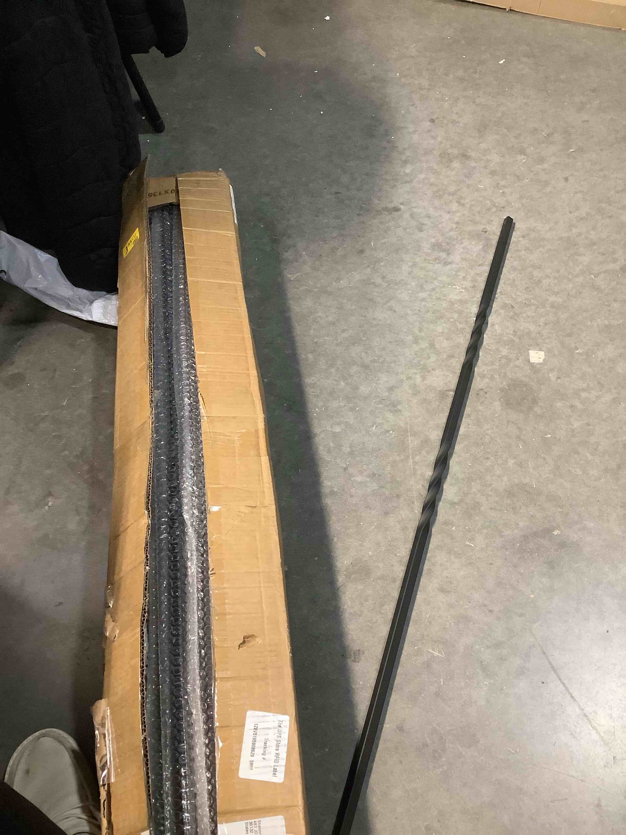 Condition photo showing Good Condition for Elecmate Staircase Iron Balusters (Box of 15) Stair Parts 1/2" Square Metal Balusters - Hollow Straight Staircase Metal Spindles (Real Satin Black), E01