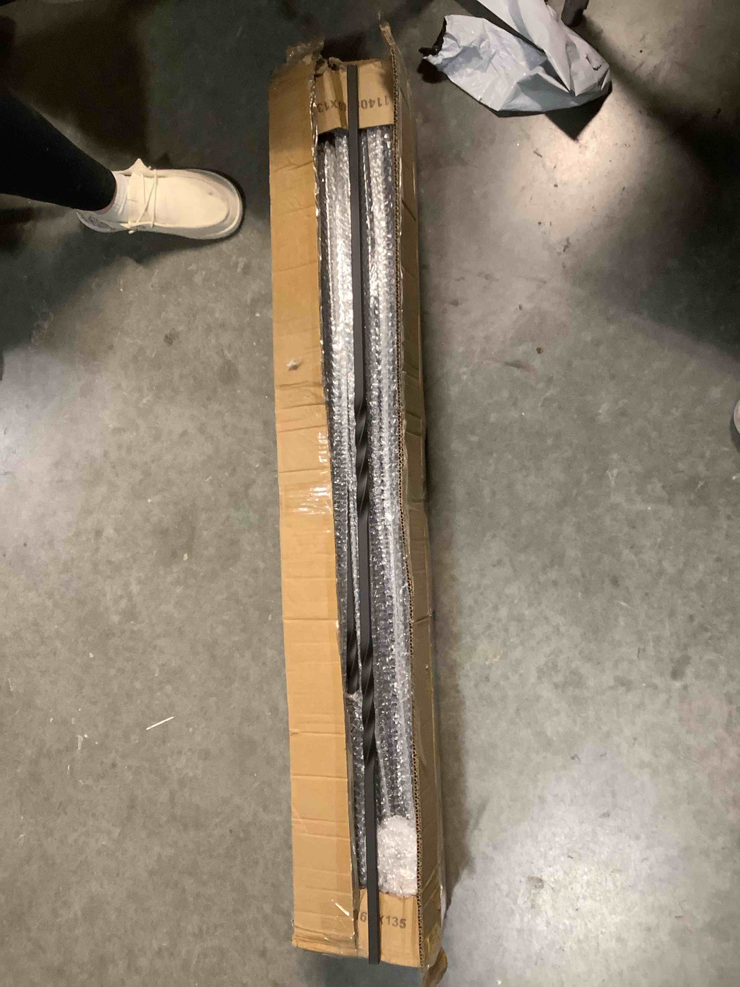 Condition photo showing Good Condition for Elecmate Staircase Iron Balusters (Box of 15) Stair Parts 1/2" Square Metal Balusters - Hollow Straight Staircase Metal Spindles (Real Satin Black), E01