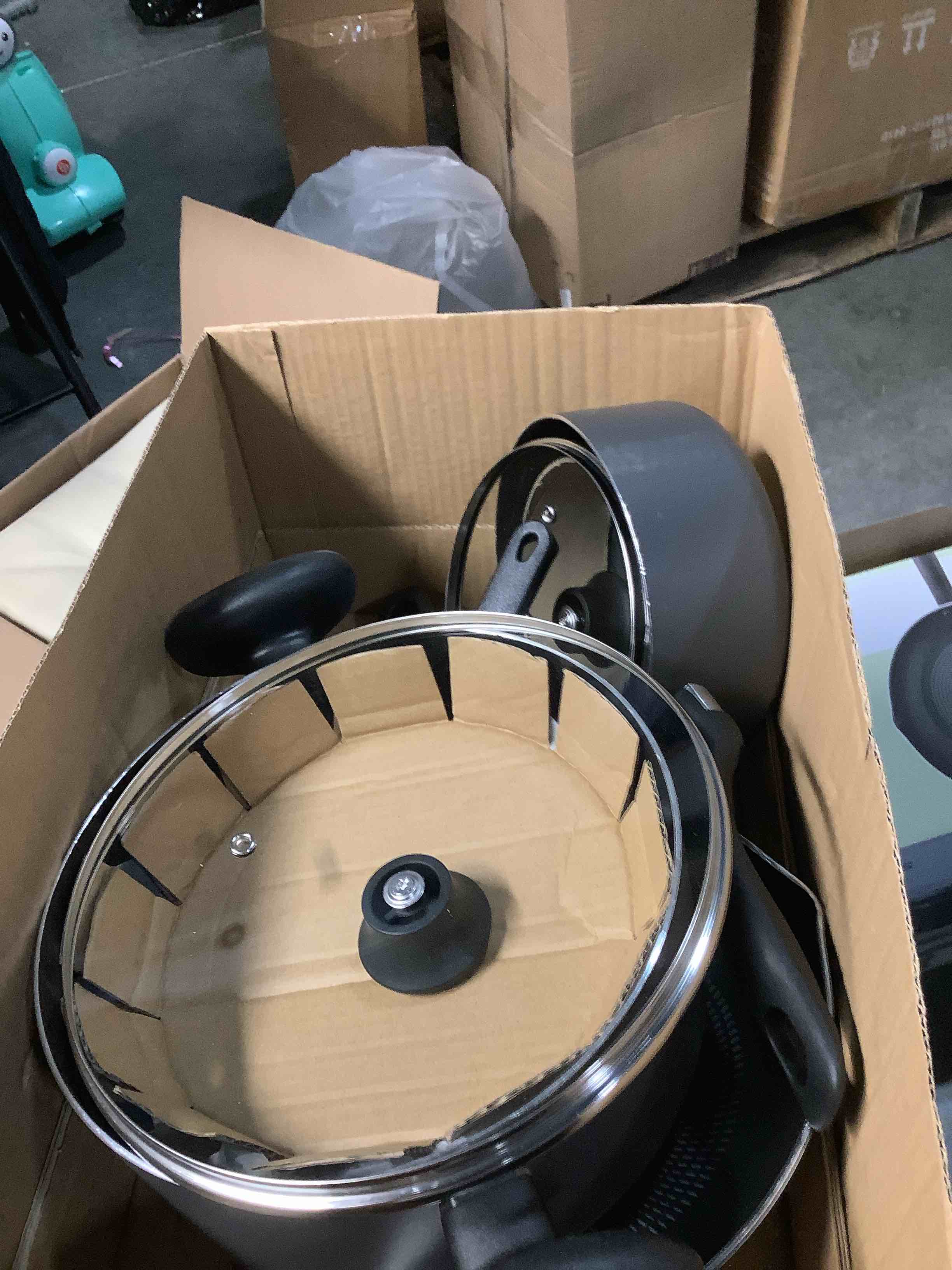 Condition photo showing Good Condition for T-fal Initiatives Nonstick Cookware Set 6 Piece Oven Safe 350F Cookware, Pots and Pans, Oven, Broil, Dishwasher Safe Gray