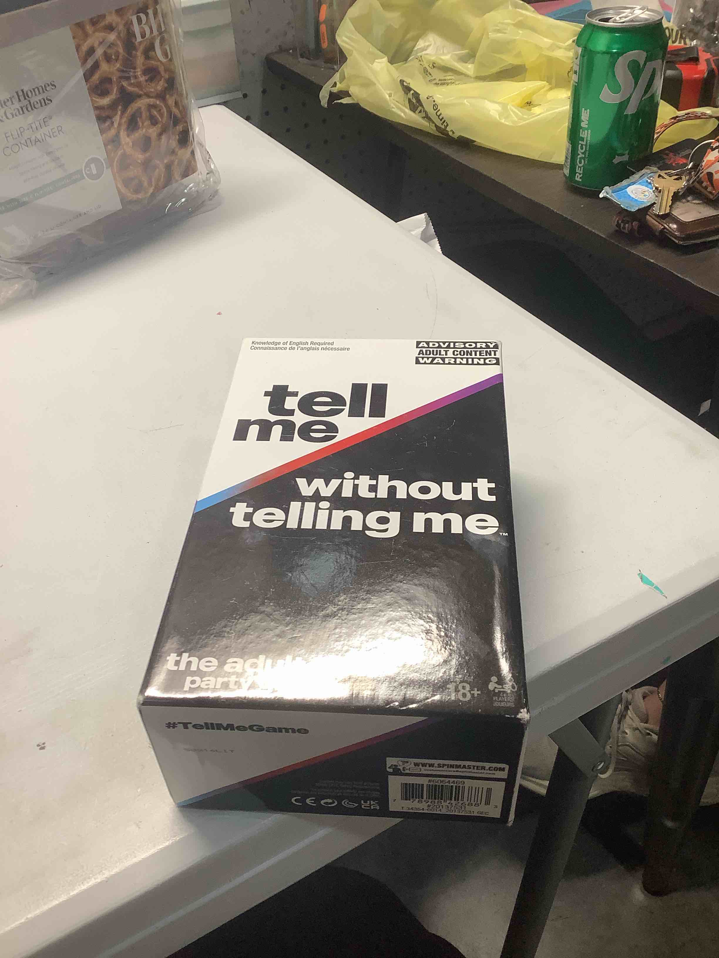 Condition photo showing Good Condition for Spin Master Games Tell Me Without Telling Me - The Viral Trend, Now a Hilarious Party Game for Bachelorette Parties, College, Birthdays, for Adults Ages 18 and Up