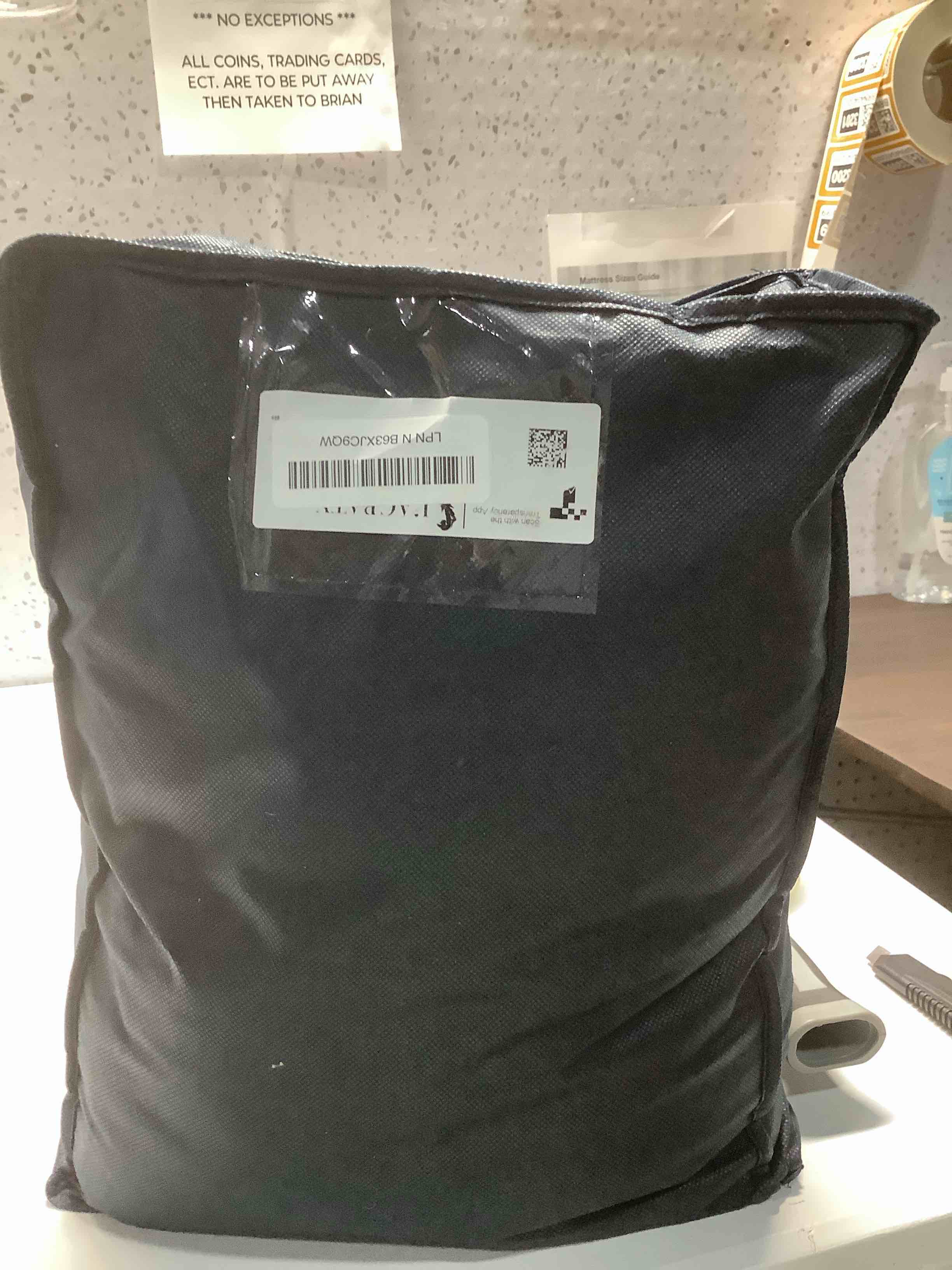 Condition photo showing Good Condition for L'AGRATY Weighted Blanket for Adults- Dark Grey, 48"x72", 15lbs, Twin Full Size Heavy Throw Blanket, Cooling, Breathable, Microfiber with Glass Beads, Big, Washable, All-Season 01-dark Grey 48" x 72" | 15lbs