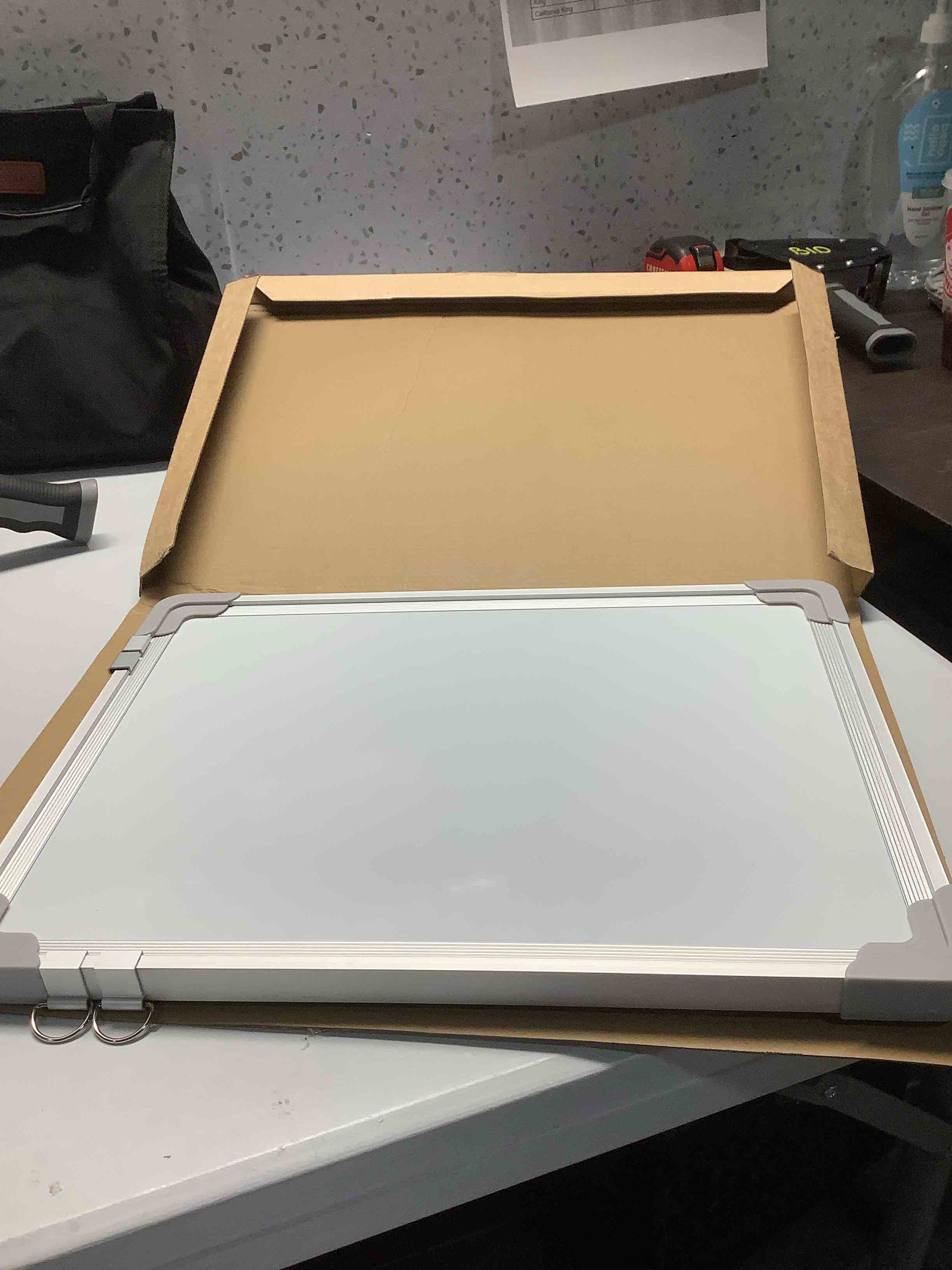 Condition photo showing Good Condition for Double-Sided White Board, 16" x 12" Dry Erase Board Small Whiteboard for Wall Magnetic Hanging White Board Dry Erase for College Dorm Room, School, Home, Office White 16"W x 12"H